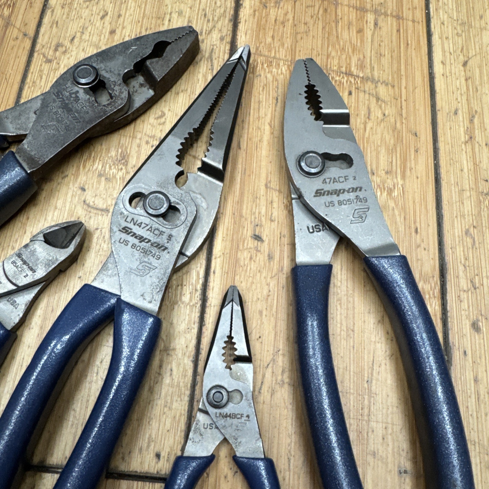 Snap-on PL347ACFMB POWER BLUE 5pc Soft Grip Joint Pliers 85acf2 Ln44bcf 4
