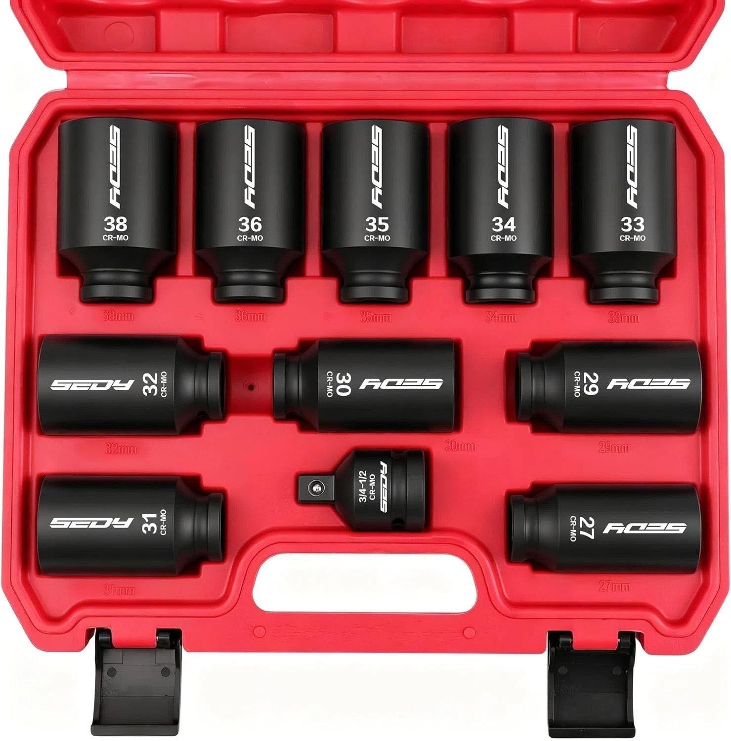 1/2 Drive Deep Impact Socket Set: 11-Piece Metric Size Wheel Axle Nut Wrench …