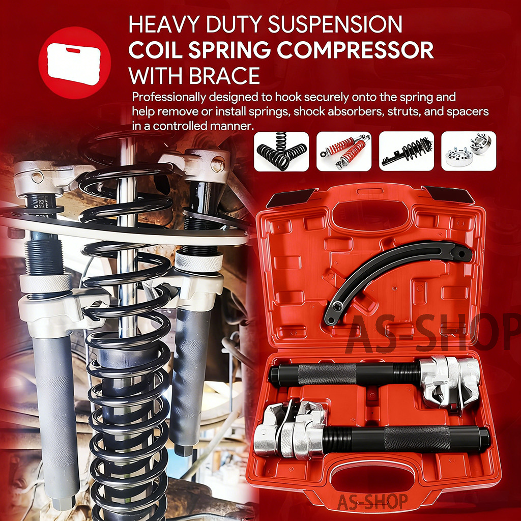 Heavy Duty Macpherson Strut Coil Spring Compressor Tool with Safety Jaws Holder