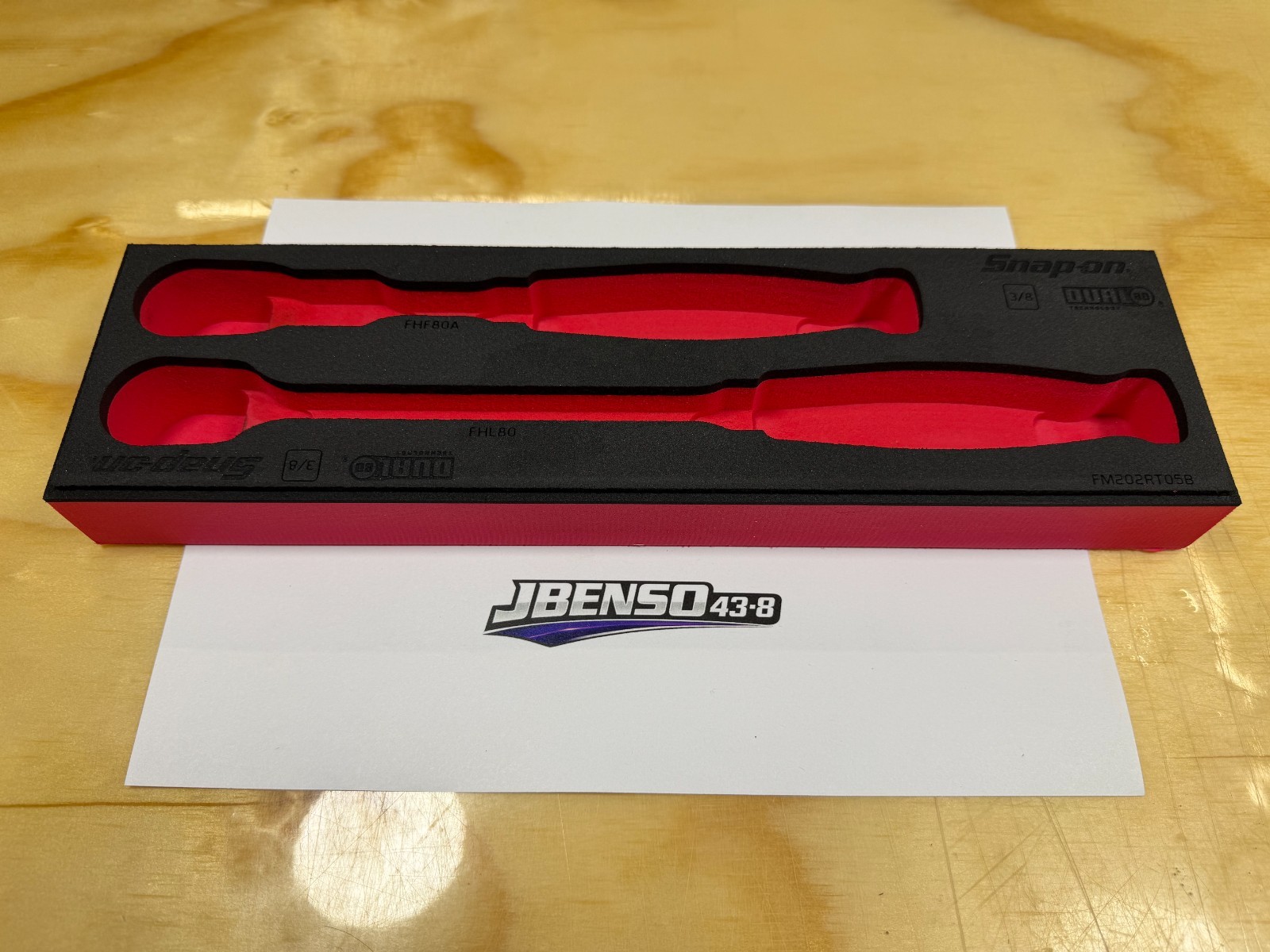 Snap-on Tools NEW RED Foam Tray for 2pc 3/8″ Drive Ratchet Set FM202RT05BR