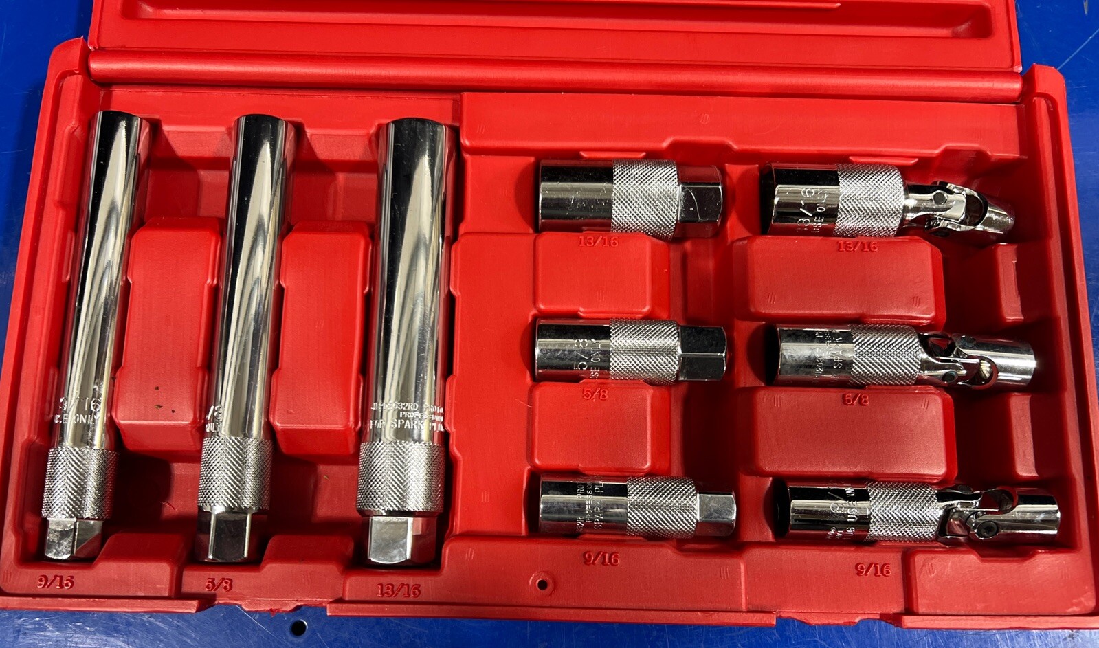 Proto 9pc Spark Plug Socket Set 9/16″, 5/8″, 13/16″ 3/8” Drive JFP9SET NEW