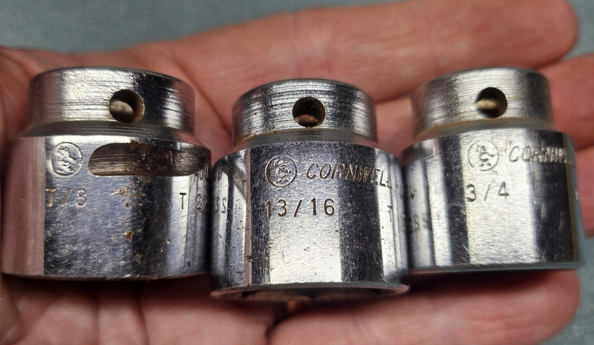 CORNWELL 3/4″ 1/2″ 3/8″ DRIVE SOCKETS SAE MIXED LOT OF DEEP WELL AND STANDARD