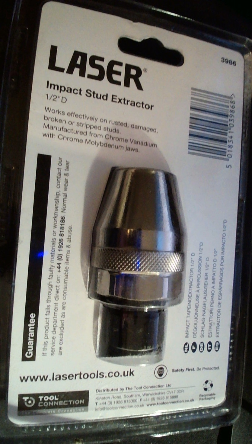 Laser Tools Impact Stud Extractor 1/2″D (6 – 12mm studs) 3986. New.Fast dispatch