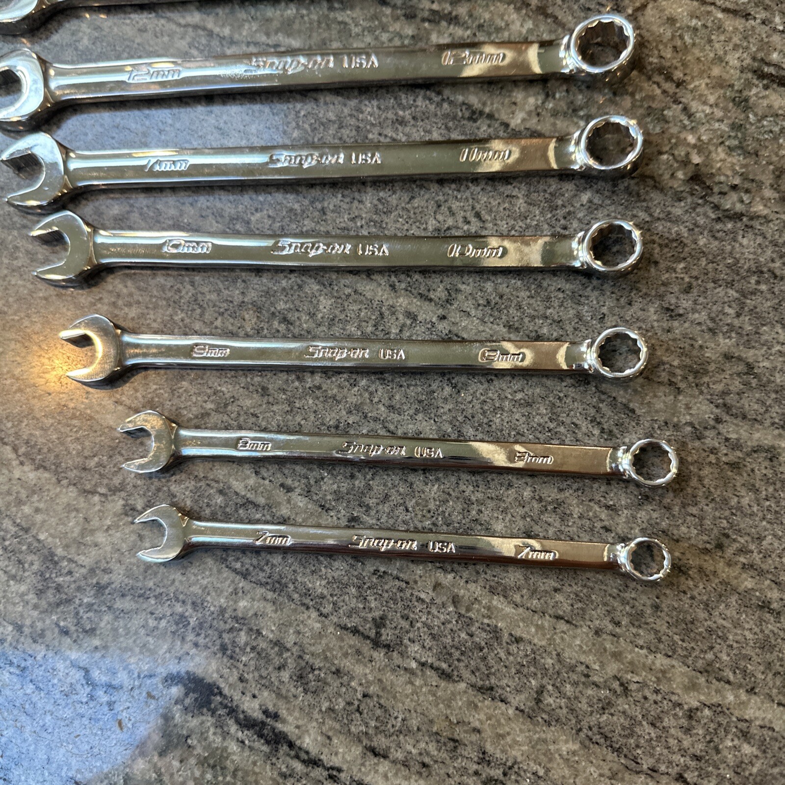 Snap-on 19pc master metric flank drive plus combination wrench set 7-25mm