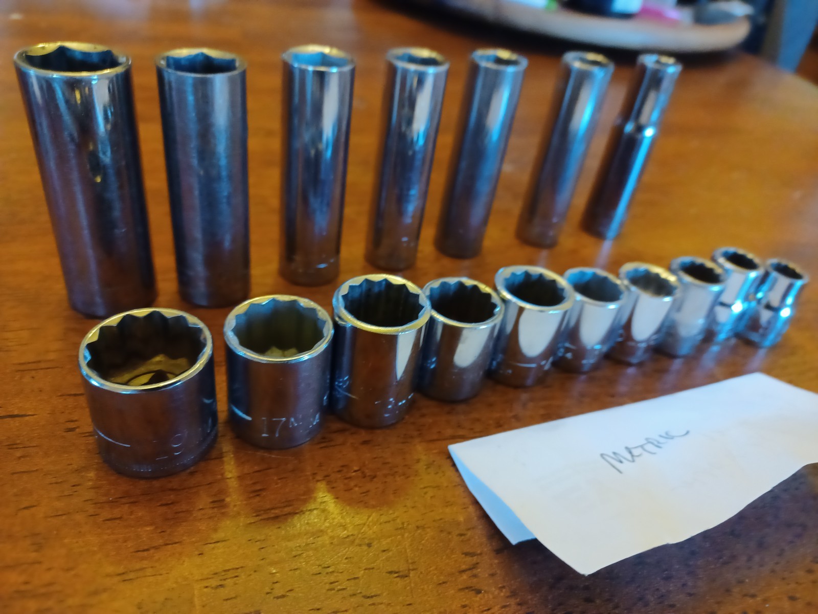 38pc Craftsman 3/8 Drive SAE+ Metric Deep + Shallow Sockets Ratchet Ext USA