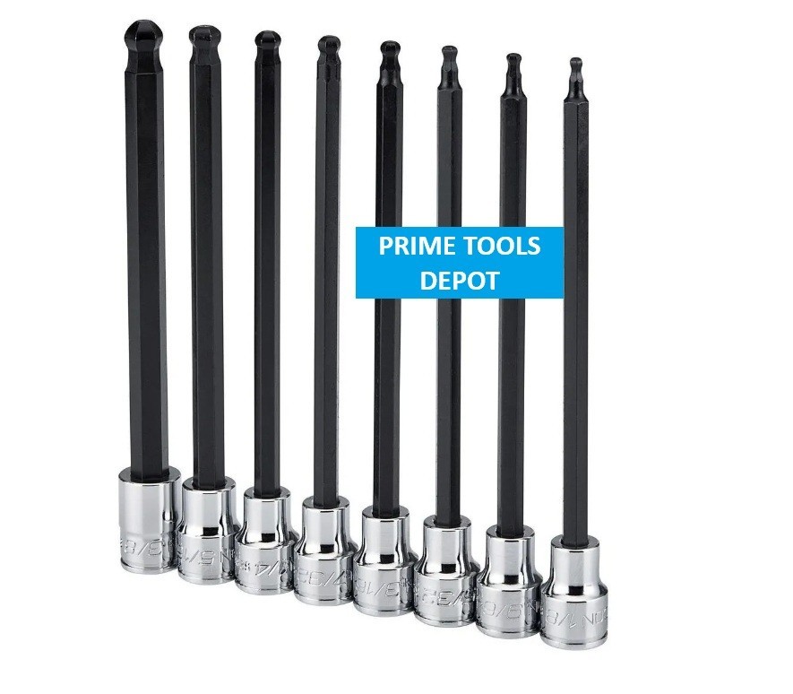 ICON 3/8 in. Drive SAE + METRIC Professional Long Ball Hex Bit Socket Set -2pk