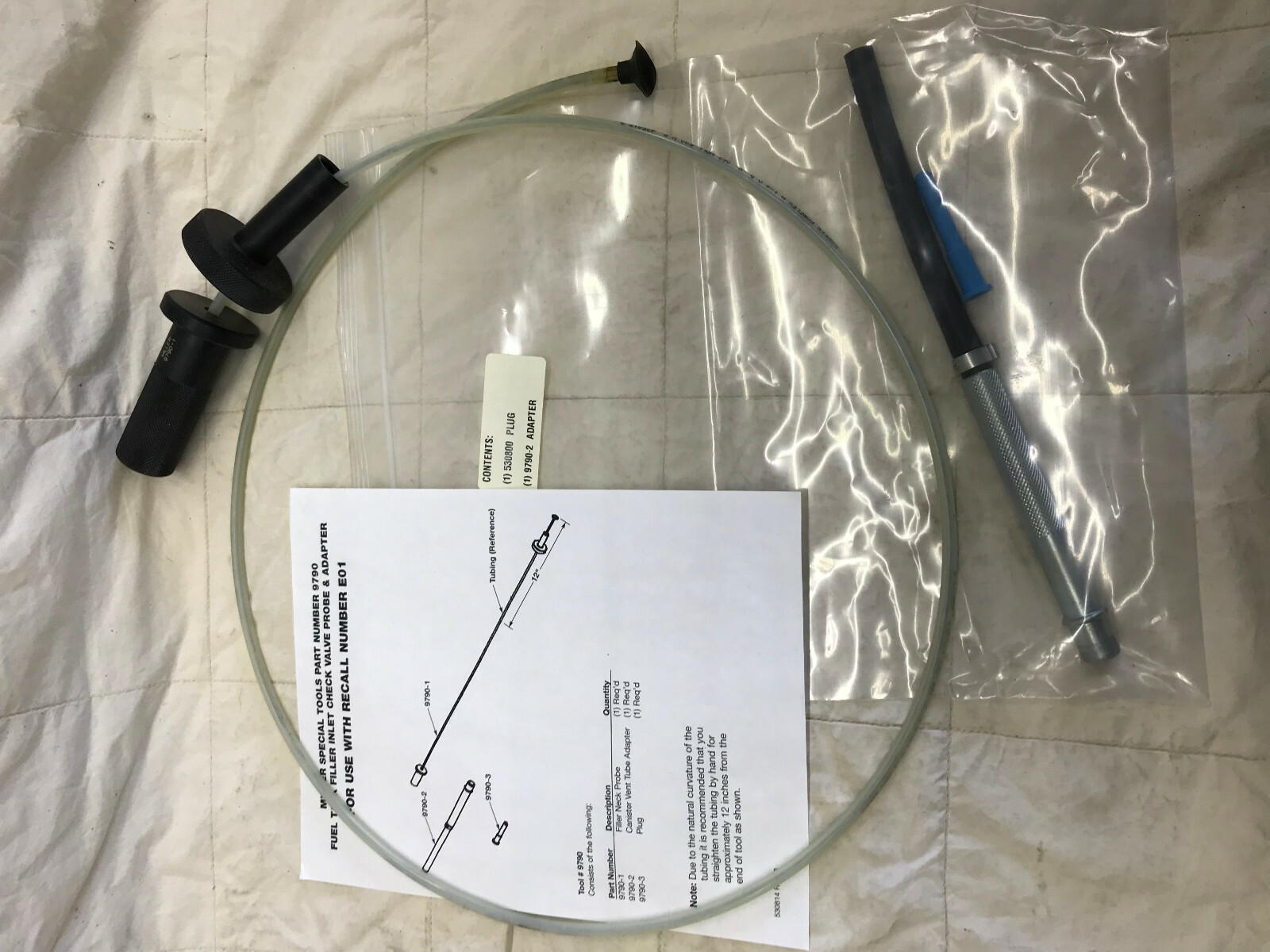 Miller Tool 9790 Dodge Durango Fuel Tank Filler Inlet Check Valve Test Tool Kit
