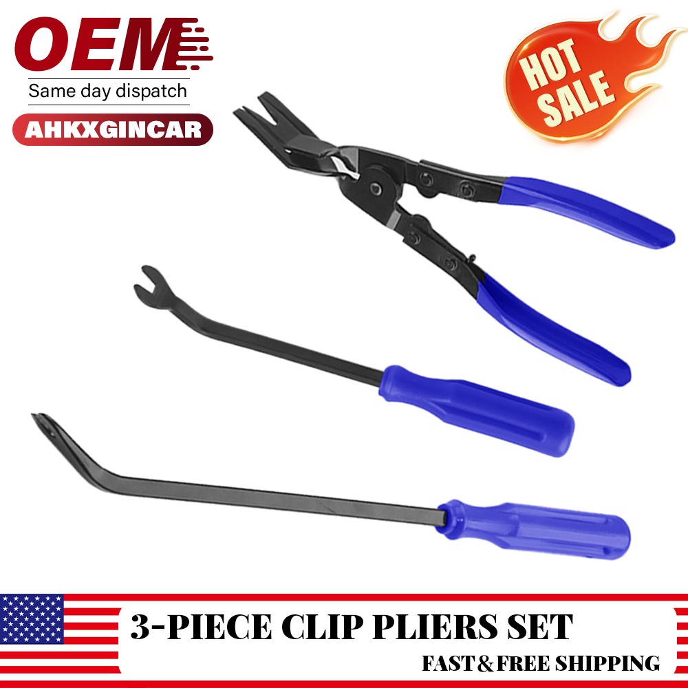3PCS Auto Trim Clip Remover Tool Removal Pliers Fastener Door Panel Retainer Set