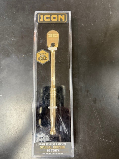 ICON Special Edition 3/8″ Drive 24K Gold Plated Professional Ratchet 90 Tooth