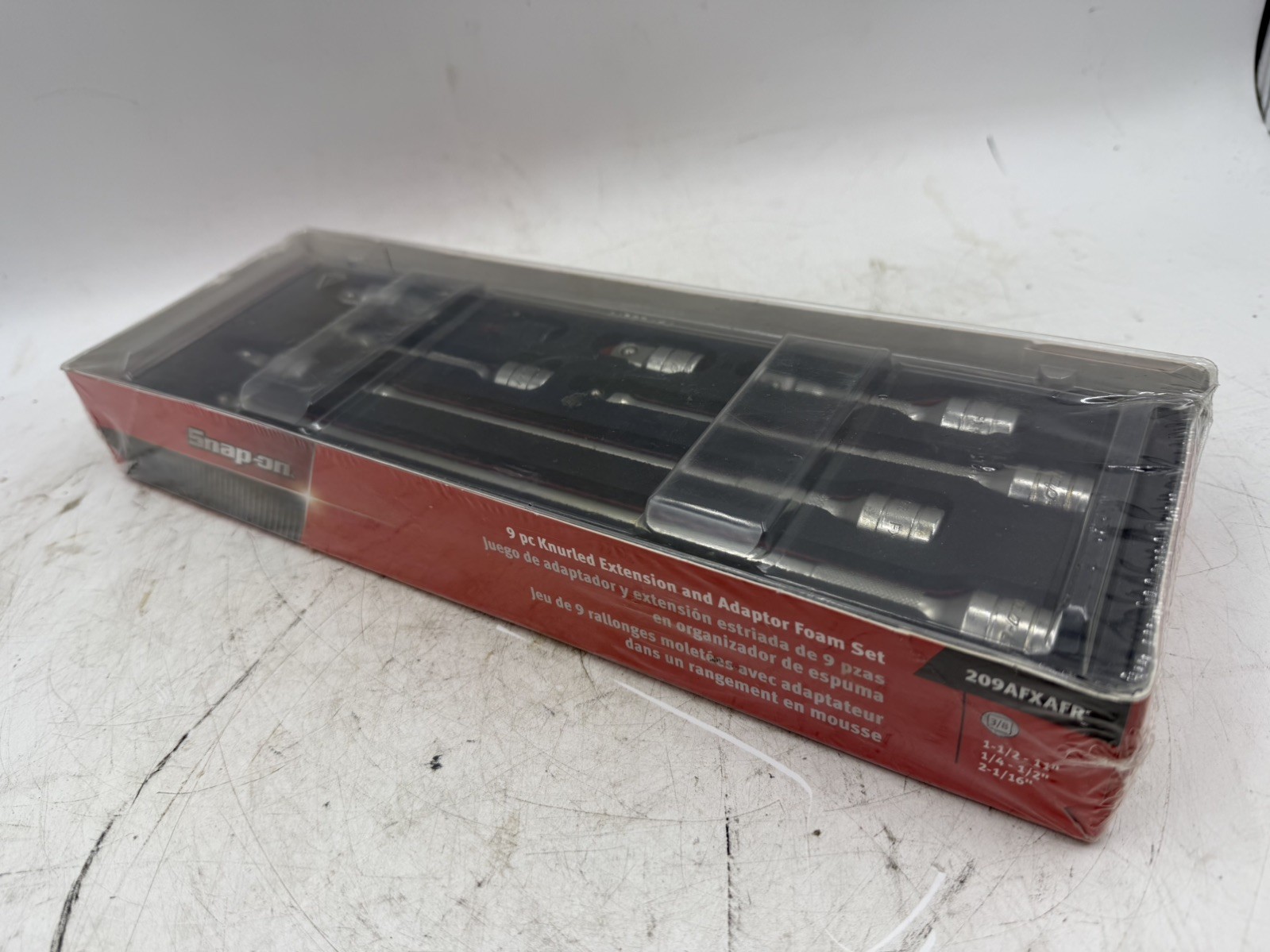 Snap-On Tools NEW RED 9pc 3/8″ Drive Extension & Adaptor Foam Set 209AFXAFR