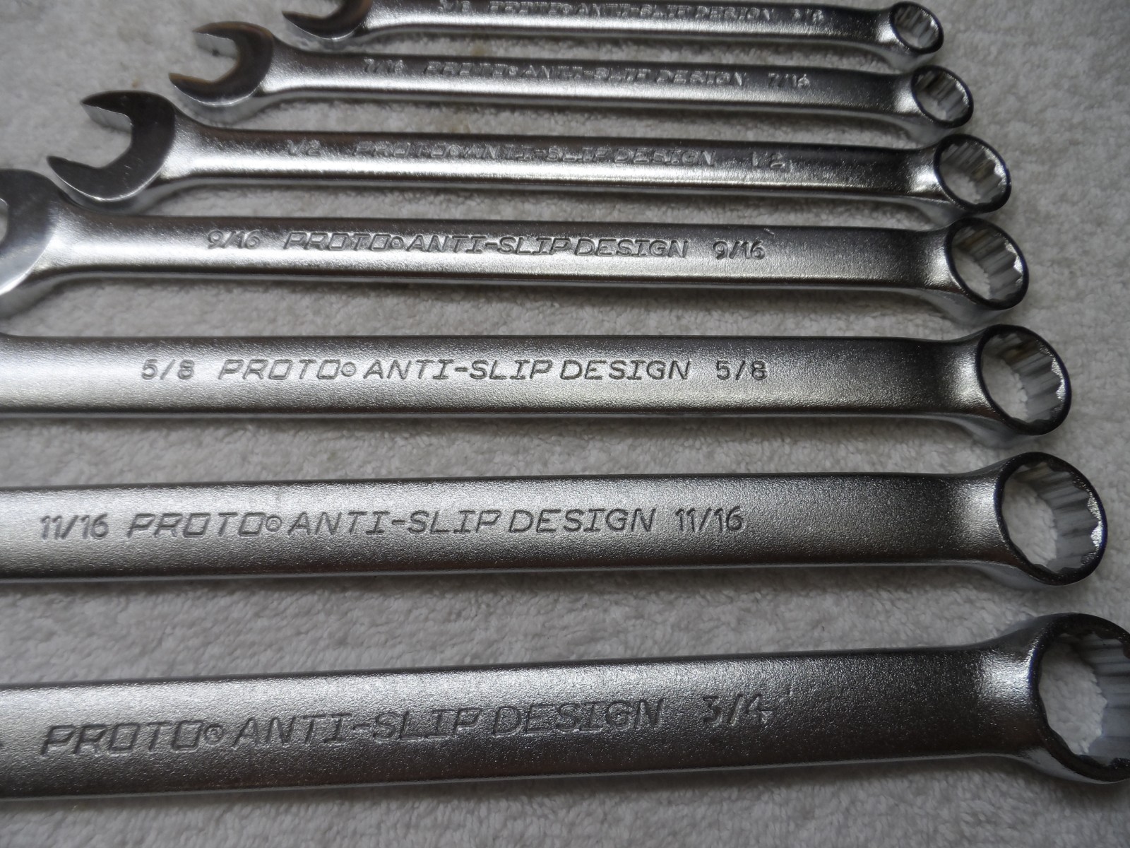 Proto Anti-Slip Design Standard SAE Combination Wrench Set USA 12pt – 7 pcs