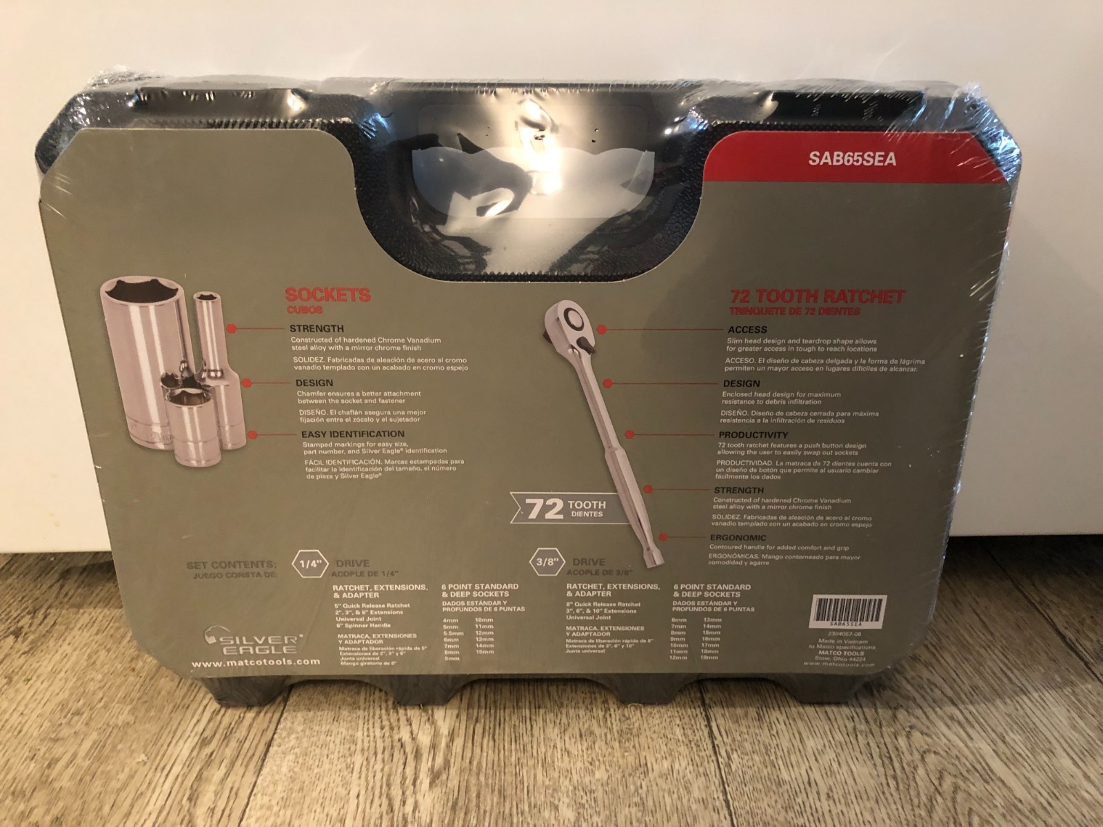New Matco 65 Pc 1/4″ & 3/8″ Dr Metric Silver Eagle Master Set ~ SAB65SEA