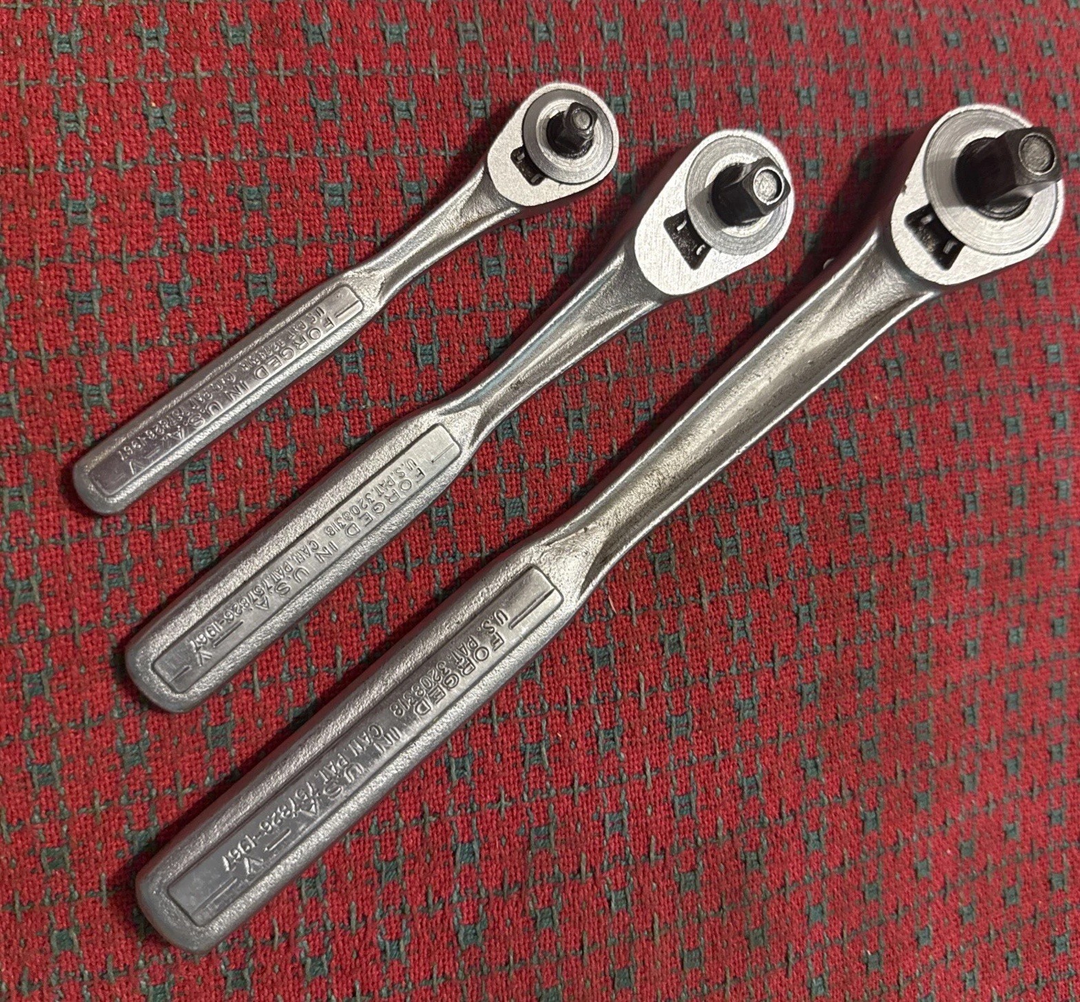Vintage Craftsman 1/4” 3/8 1/2 Ratchet Set -V- USA , Canada Patents 🇺🇸 Nice!