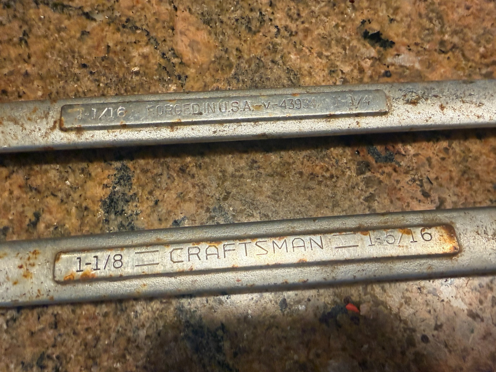 Qty=2 Craftsman VV 43935 12 point double Box End, Wrench 1-1/8 & 1-5/16 USA