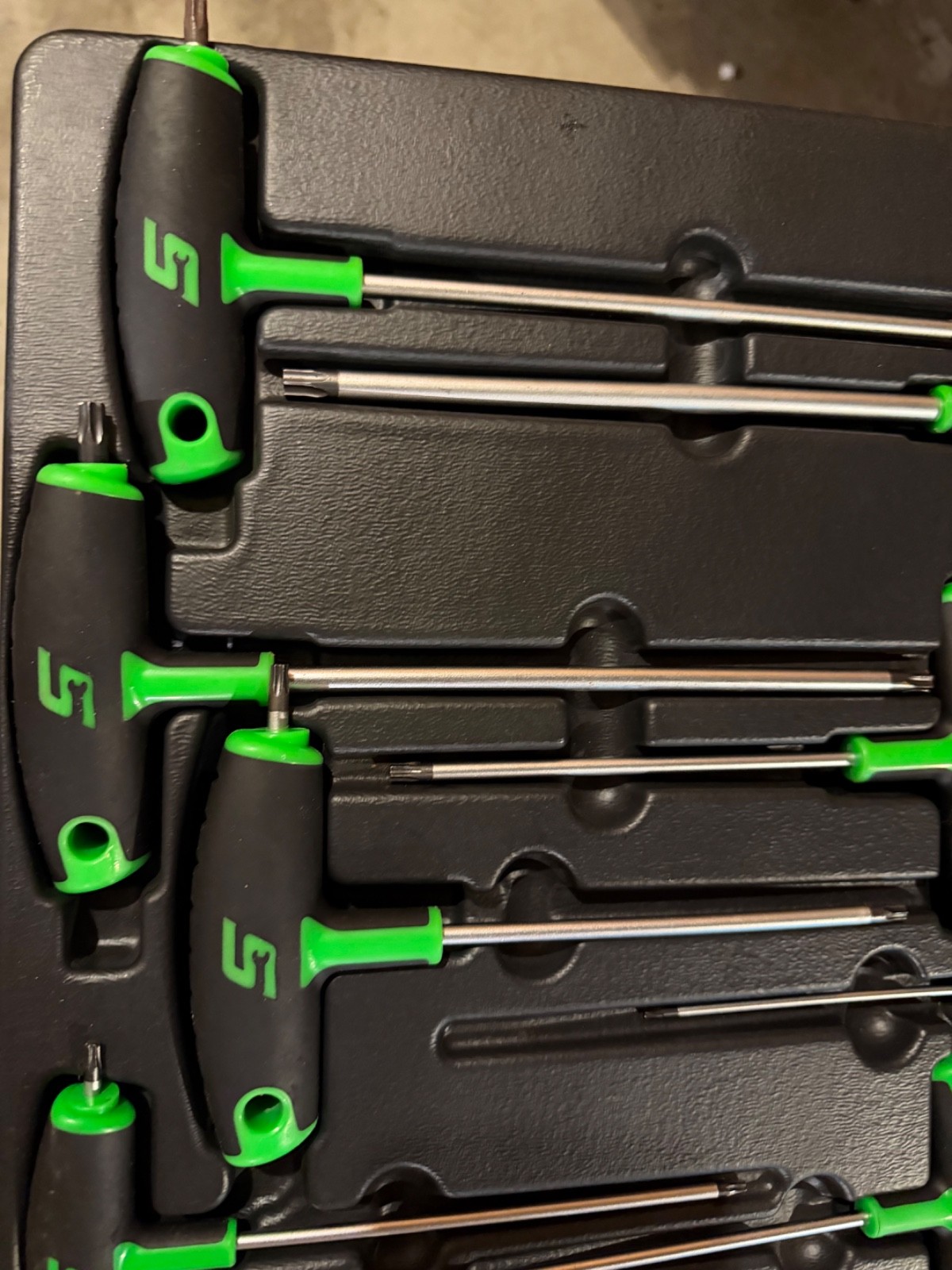 Snap-on 8 Piece Green Soft Grip T-Handle L-Shaped Torx Set T10-T45 AWSGT800A