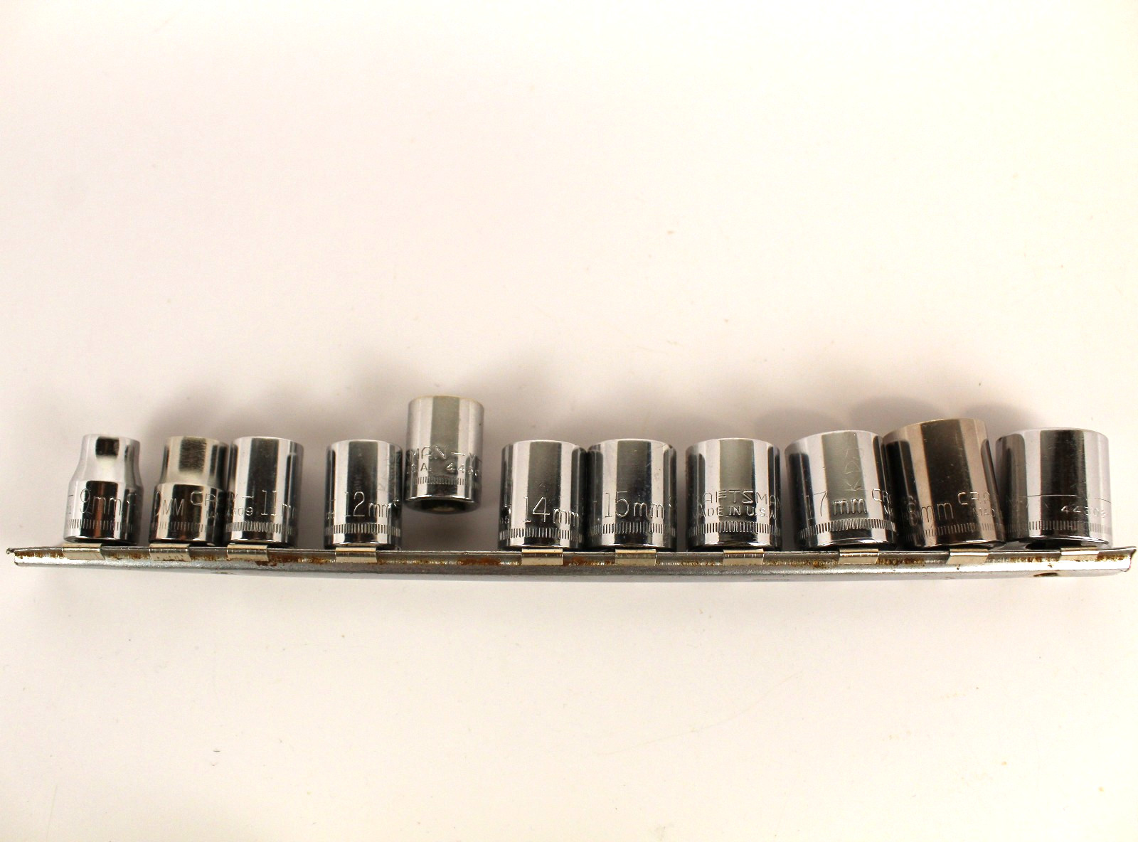 11pc Craftsman 3/8″ Drive 12pt Metric Shallow Sockets 9mm -19mm V- Series USA
