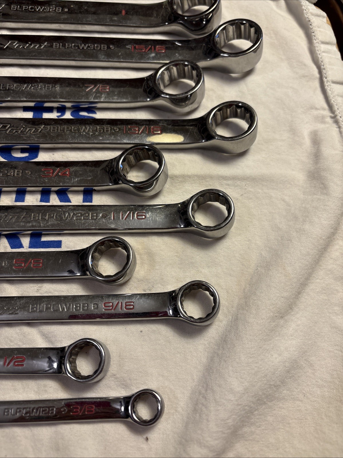 Blue Point 10pc 12pt SAE Combination Wrench Set 3/8″-1″ – NO 7/16″
