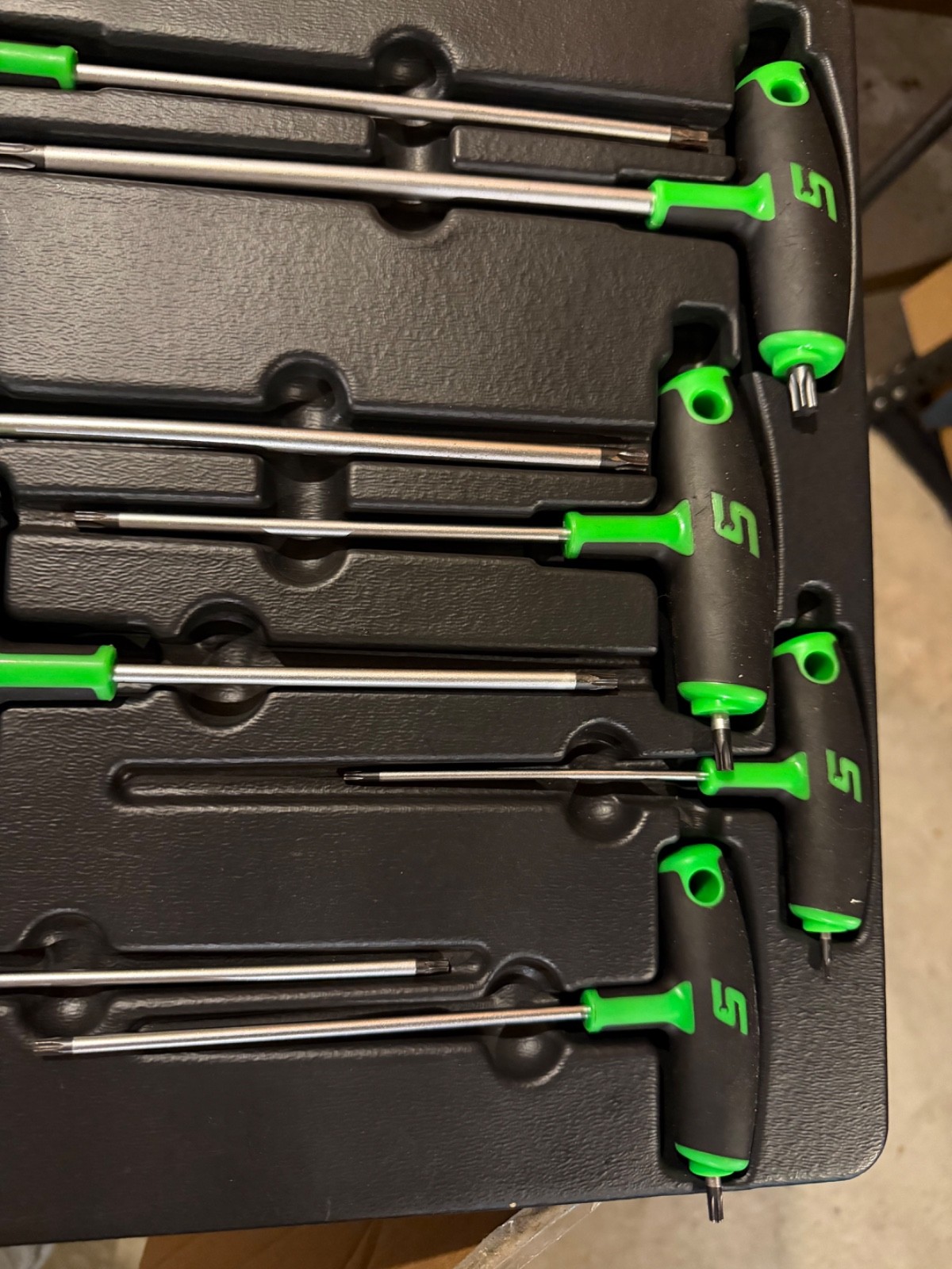 Snap-on 8 Piece Green Soft Grip T-Handle L-Shaped Torx Set T10-T45 AWSGT800A