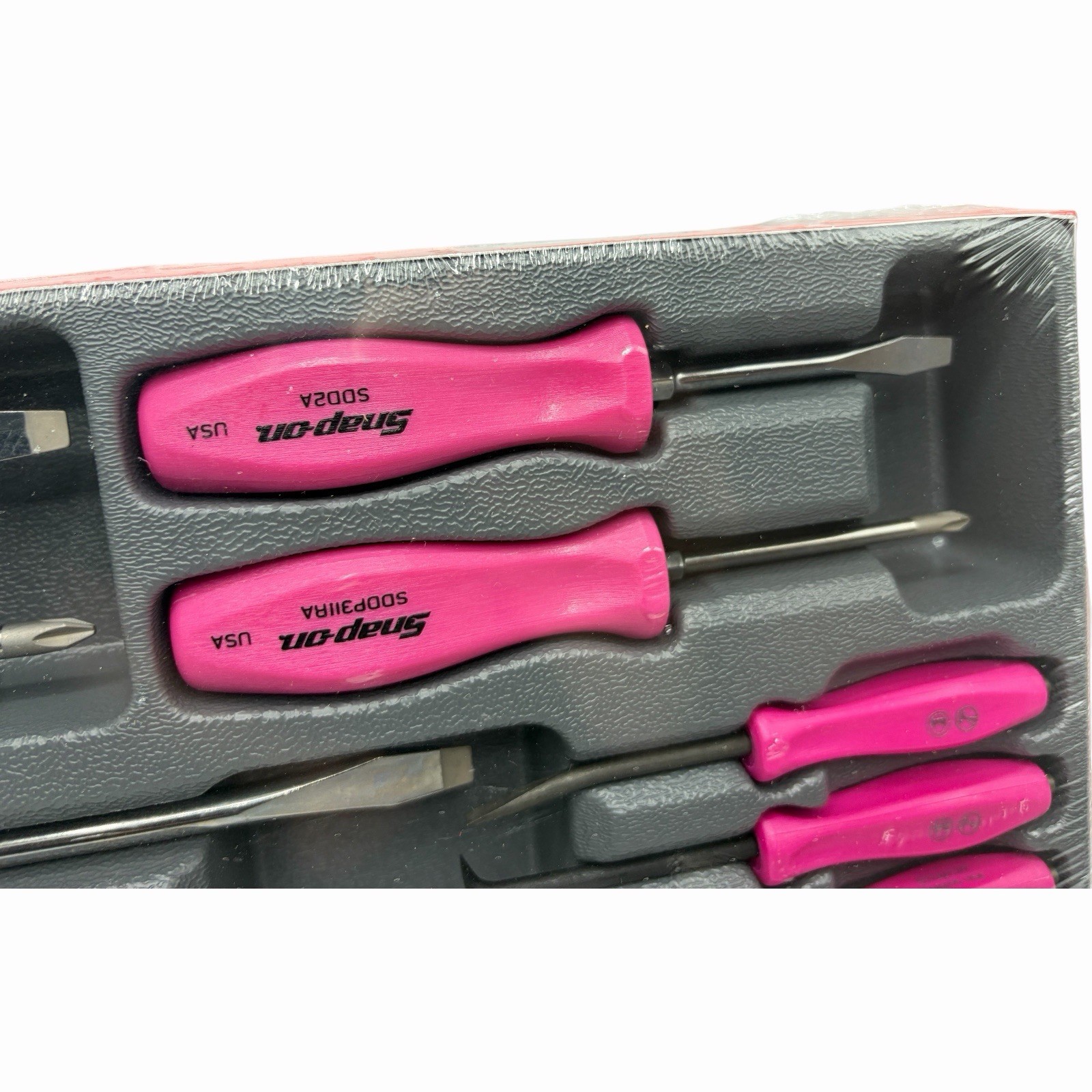 Snap On Tools Pink Hard Handle Combination Screwdriver Set SDDX70APP 7 Piece New
