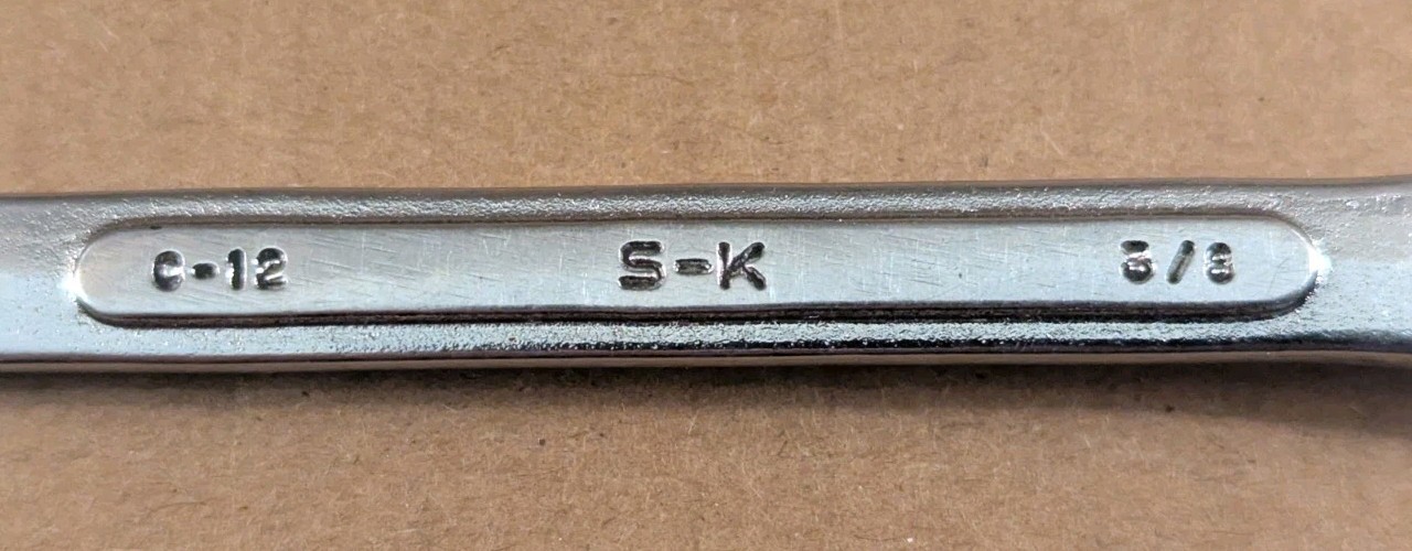 Vintage SK Tools C-12 3/8″ Combination Wrench 6-Point SAE Made in USA