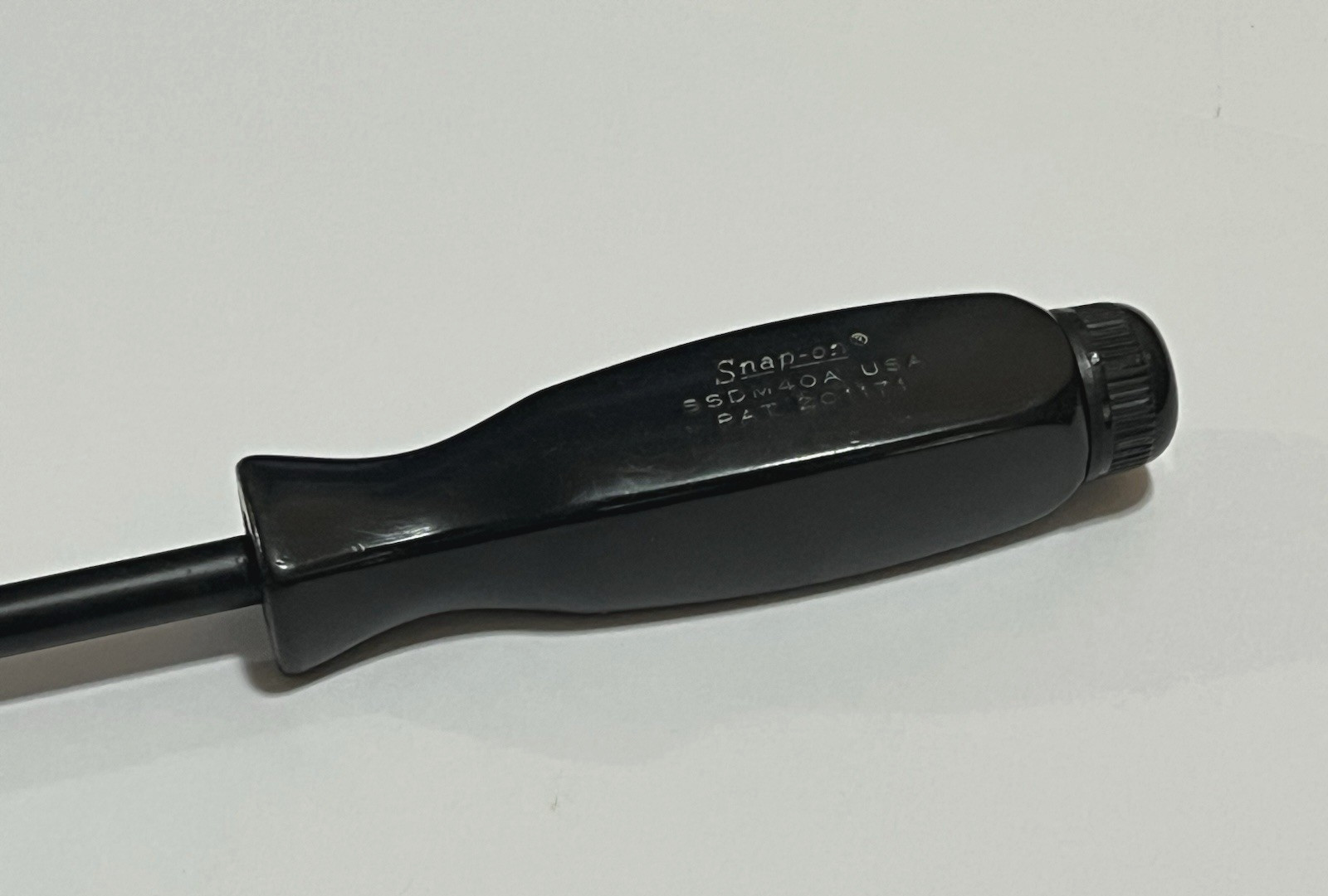 Snap On SSDM40A Magnetic Hex Bit Screwdriver Vintage Black Hard Plastic Handle