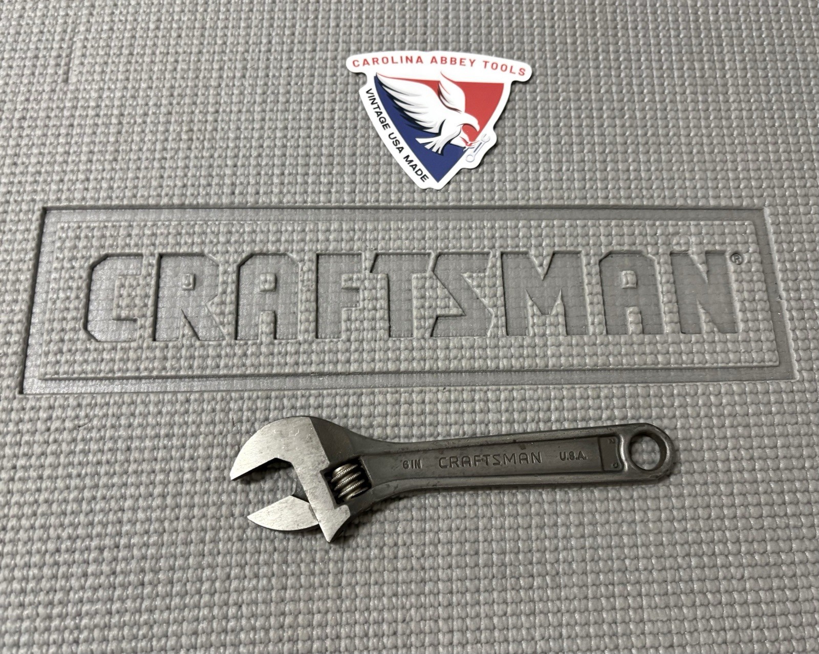 Vintage Sears Craftsman 6” Black Oxide Adjustable Wrench 6” USA WF Rare!