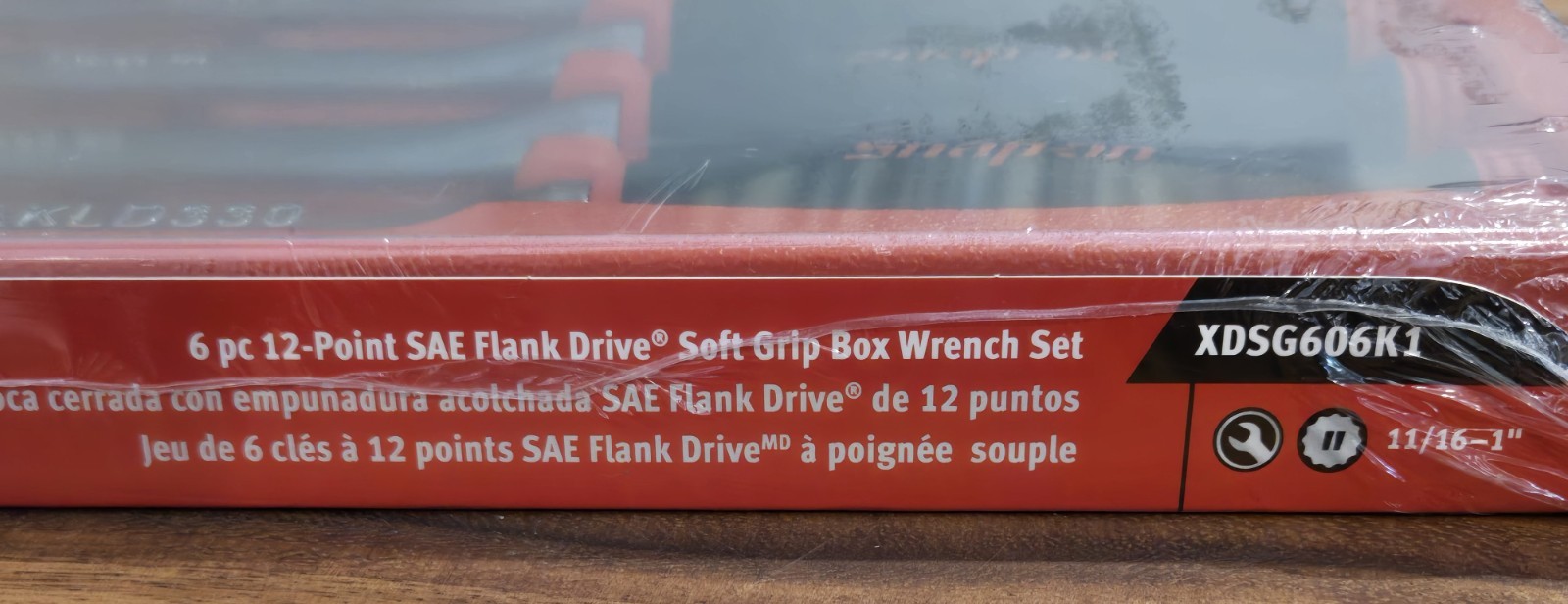 Snap-on 6PC SAE RED Soft Grip Box End Wrench Set XDSG606K1 (NEW SEALED)