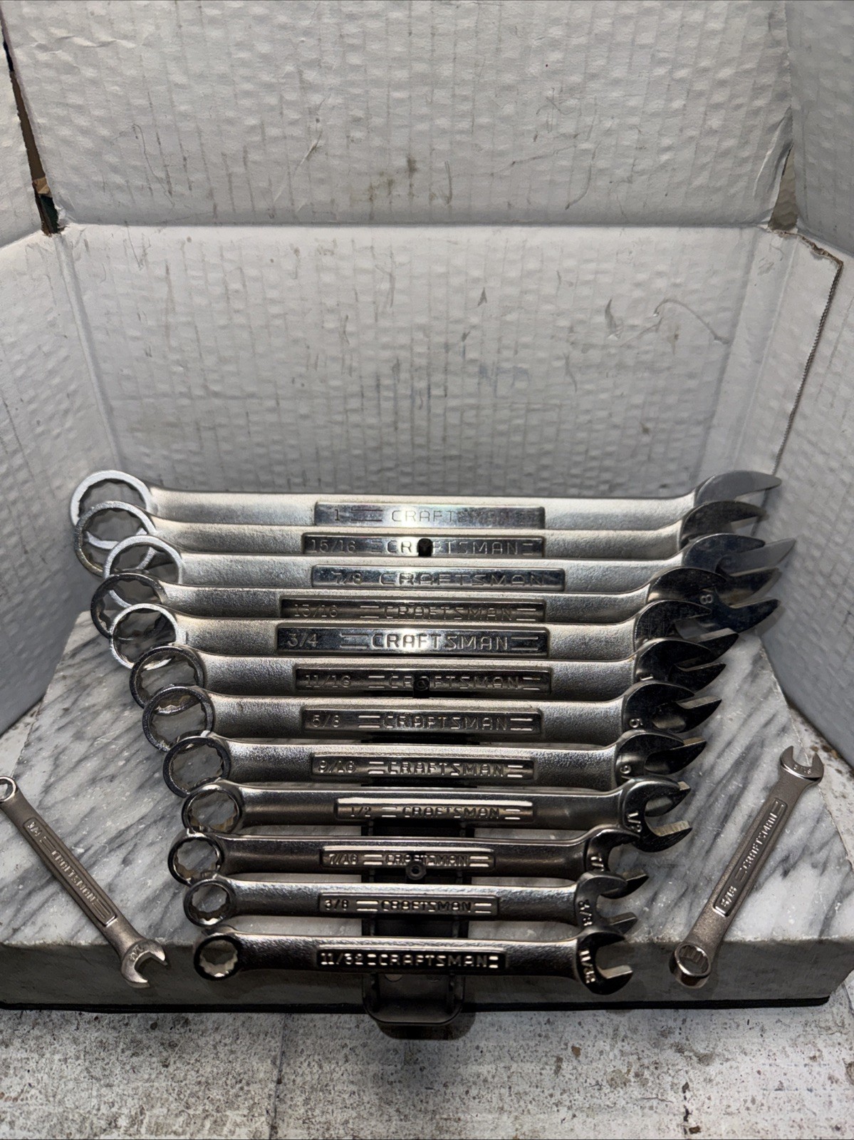 Craftsman , 14 pieces combination wrenches SAE 12 point, Made in the USA