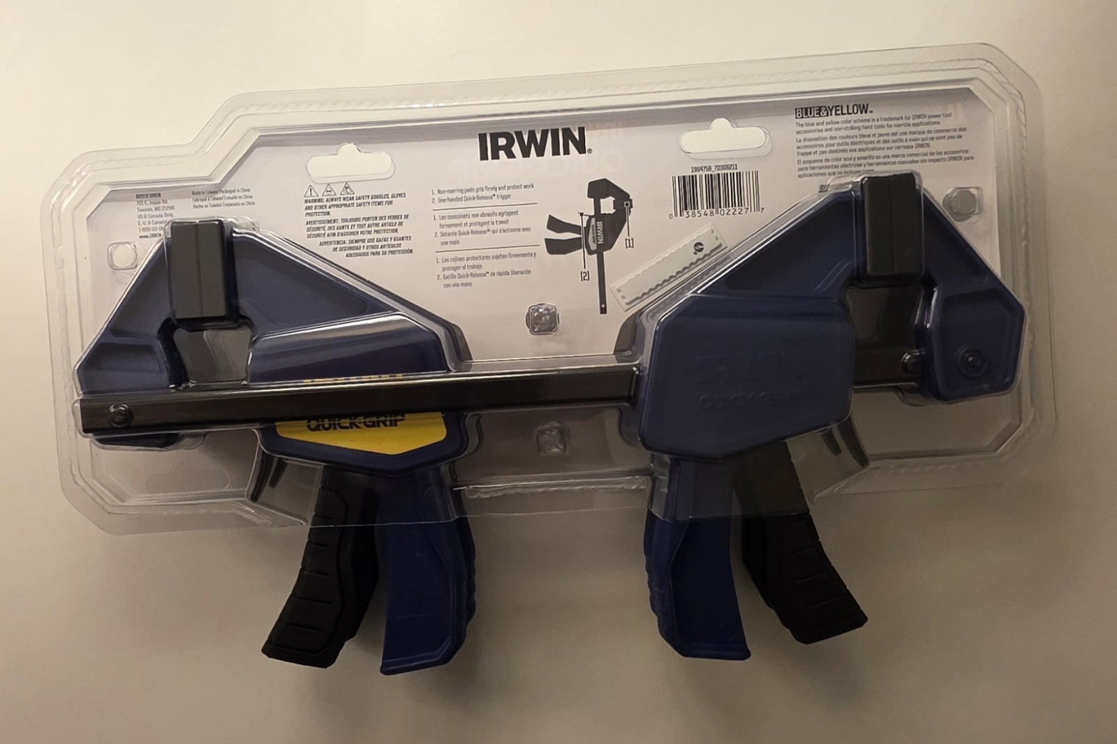 IRWIN Quick-Grip 1964758 One-Handed Mini Bar Clamp 4 Count (Pack of 1), Blue