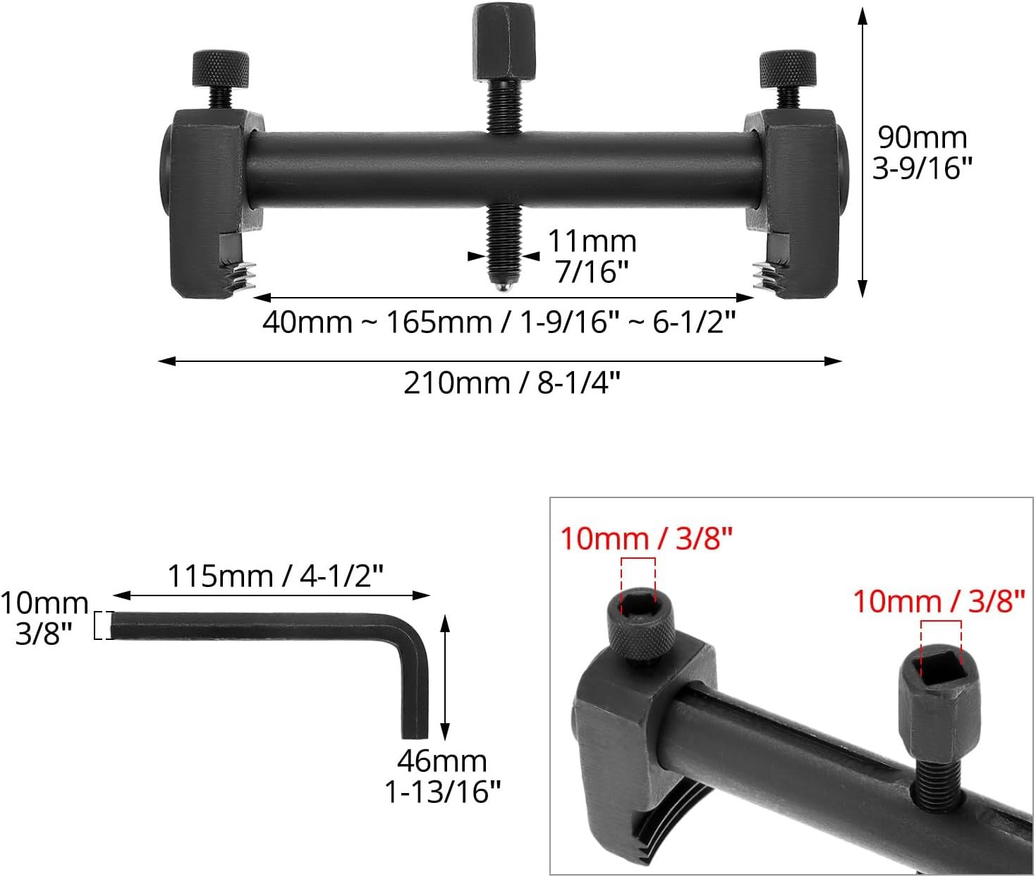 Universal Ribbed Pulley Puller Kit – 35-160mm for Crankshaft A/C Alternator