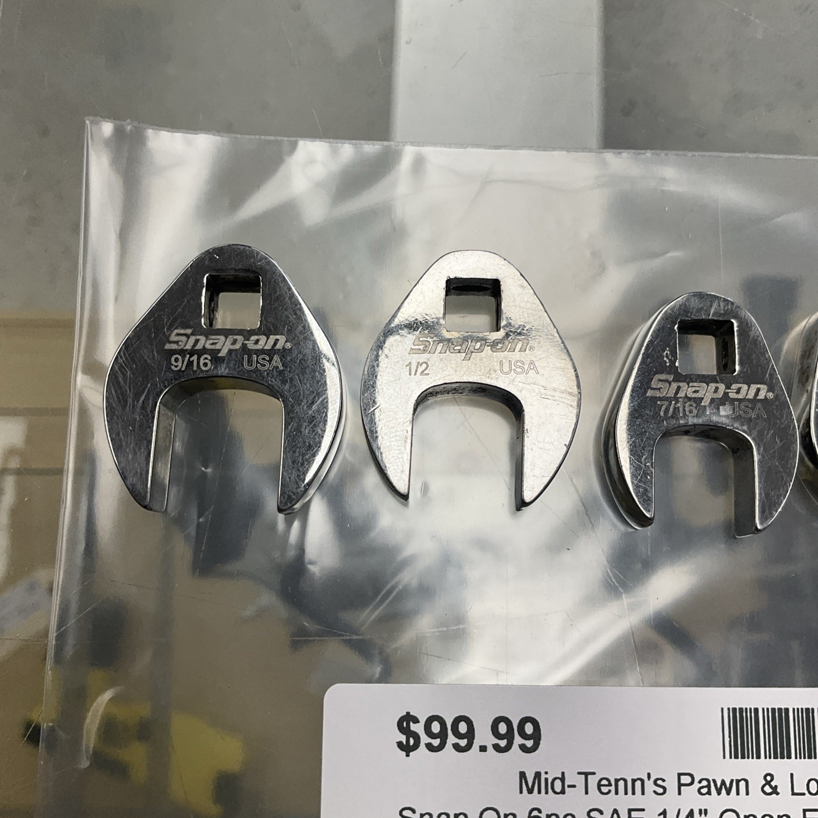 Snap On 6pc SAE 1/4″ Open End Crowfoot Drive 238707