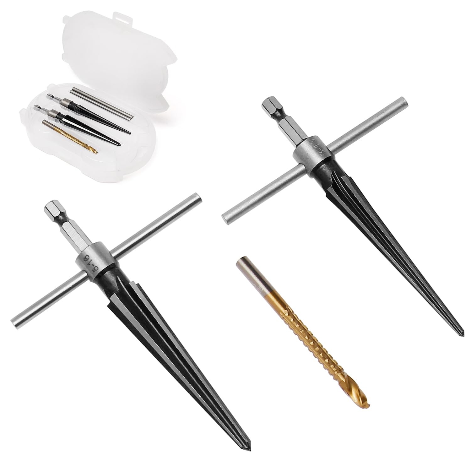 Hand Reamer Tool, Tapered Set, 3mm; 5mm; 8mm; 10mm; 12mm; 16mm