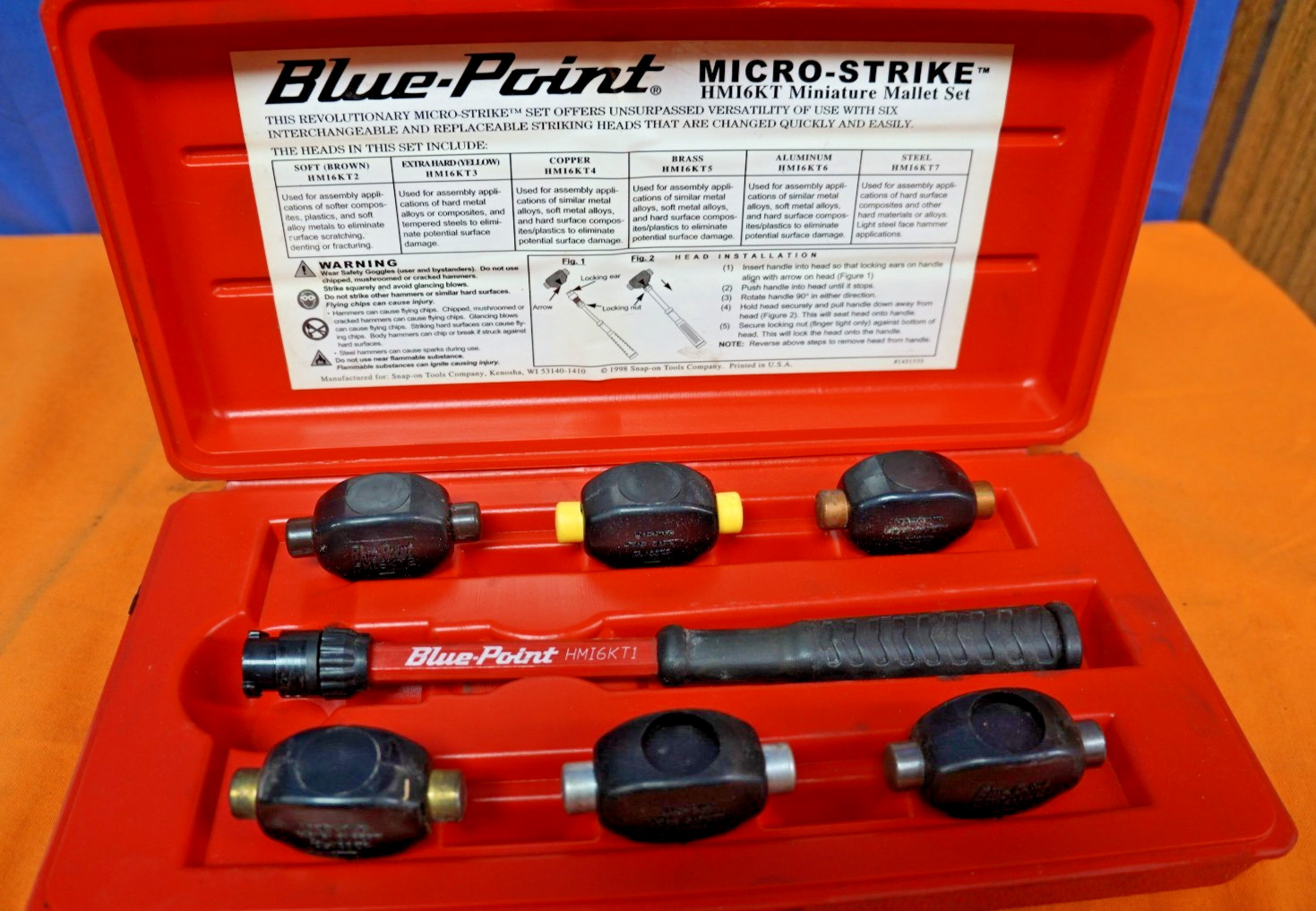 Blue Point HM16KT 7 Piece Micro Strike Changeable Head Mallet Set W/Case