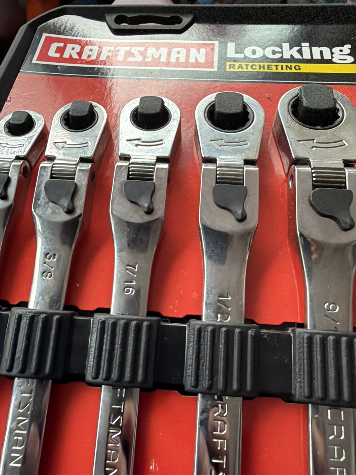 Rare Sears Craftsman USA Nos 7pc Locking Flex Ratcheting Wrench Set 42400