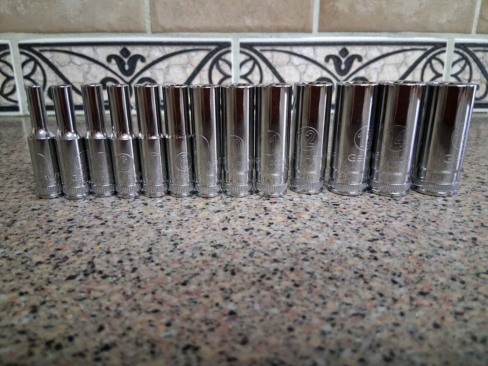 GEARWRENCH 13 Pc. 1/4 Drive 12 Pt. Deep Socket Set, Metric Easy Read