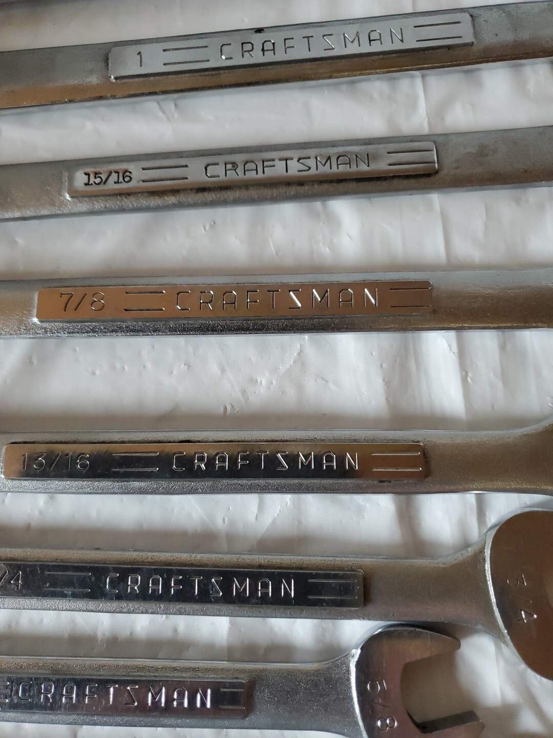 Lot of Vintage Craftsman 11pc SAE Combination 12 Point Wrenches 9/16 to 1-1/8 In
