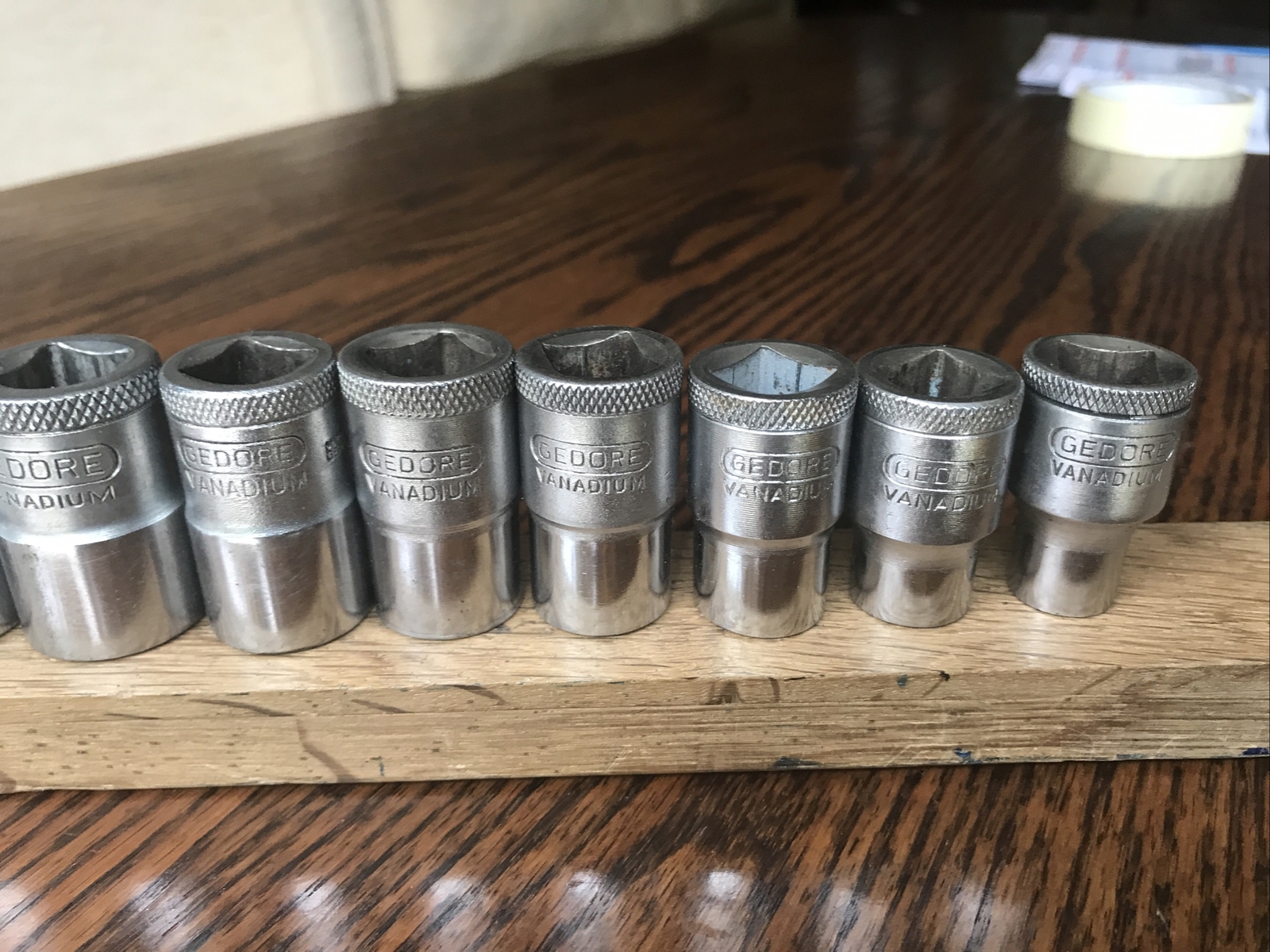 12 Gedore Sockets 1″ To 7/16″ AF With 1/2″ Drive. No 2.
