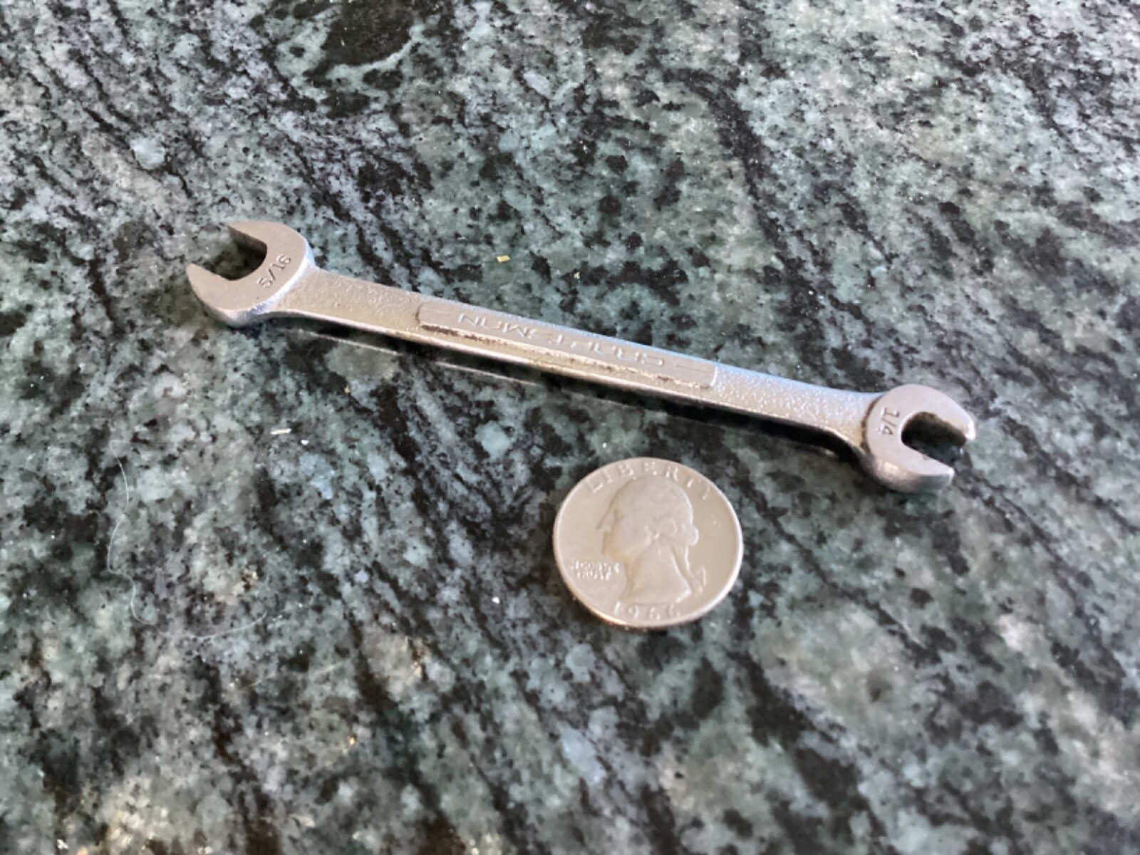 craftsman vintage V type 1/4 to 5/16 open end wrench mechanic set USA used