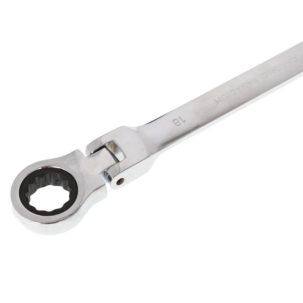 12PCS 8-19mm Metric Flexible Head Ratcheting Wrench Combination Spanner Tool Set