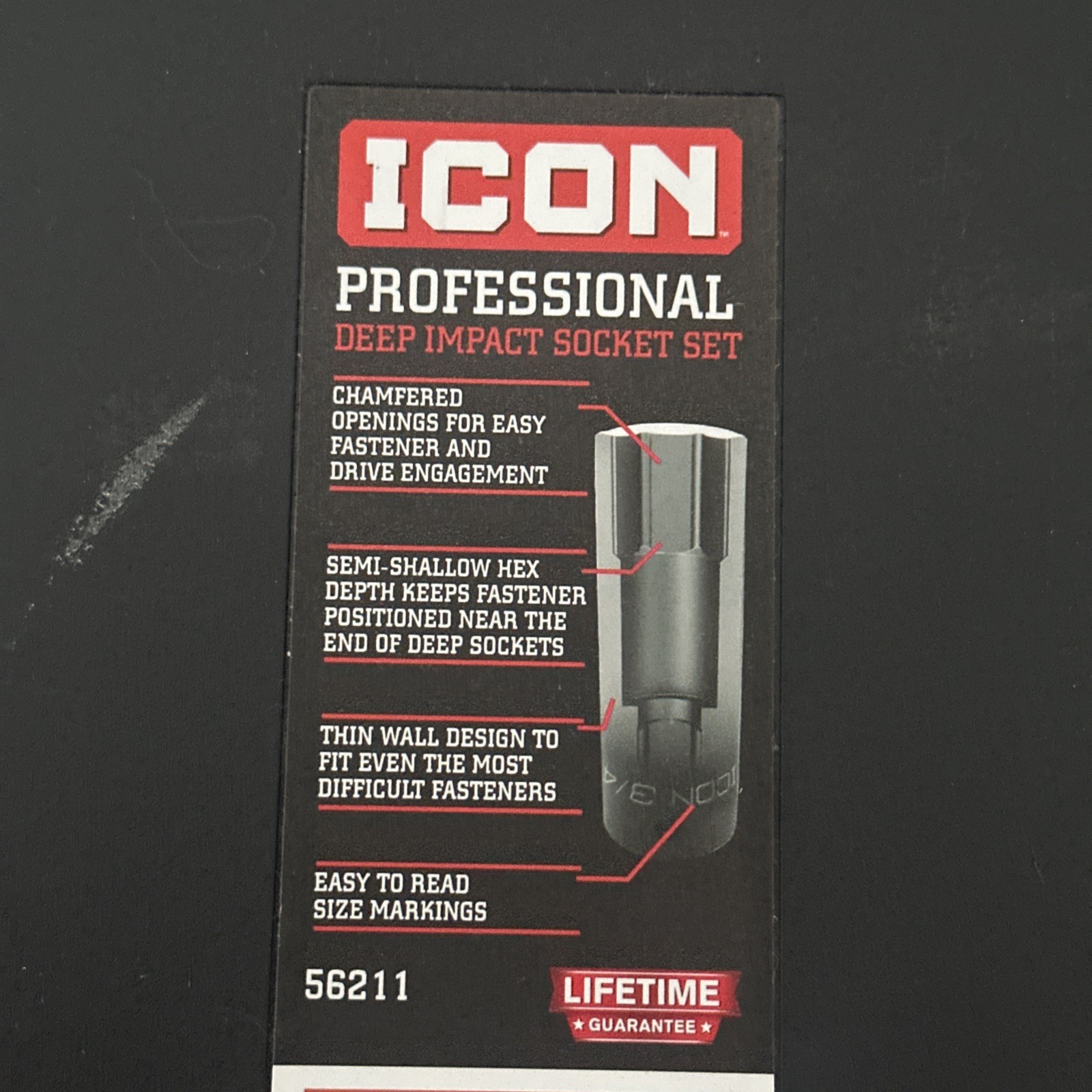 ICON Deep Impact Socket Set 1/2″ Drive SAE 6 Point 13 Pc. 7/16” To 1-1/4” – New
