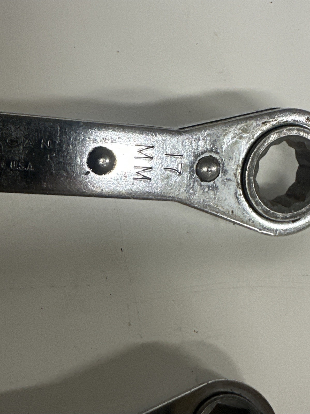 NOS Vintage Vulcan RBO-2226DH 12 Point Ratcheting Wrench Metric SAE 3 Piece Set