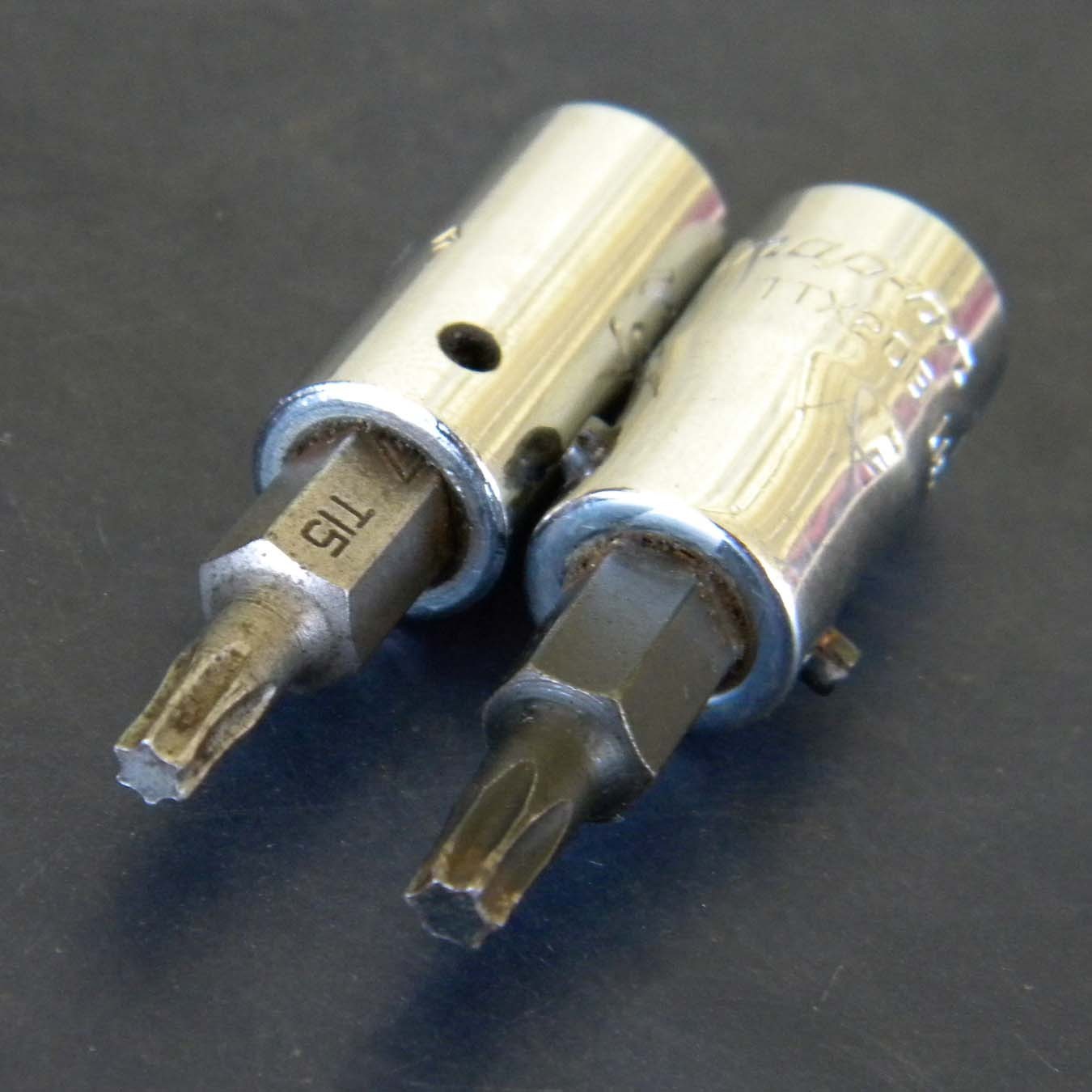 Snap-On Tools 1/4″ Drive T15, T20 Chrome Torx Bit Sockets TTX15A ,TTX20B USA