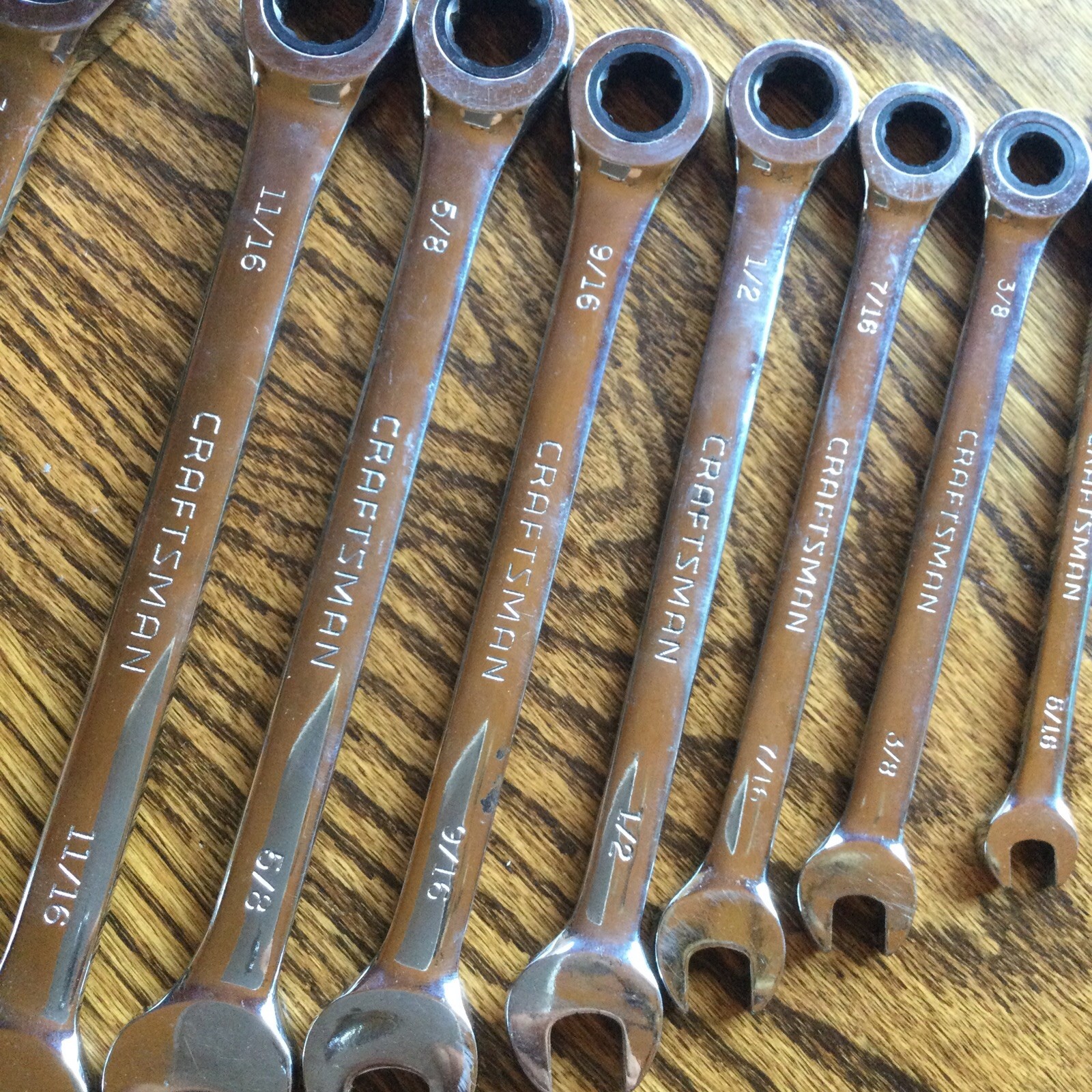 Craftsman Standard SAE Reversible Ratcheting Wrench Set USA Proto SK 5 16 ~3/4