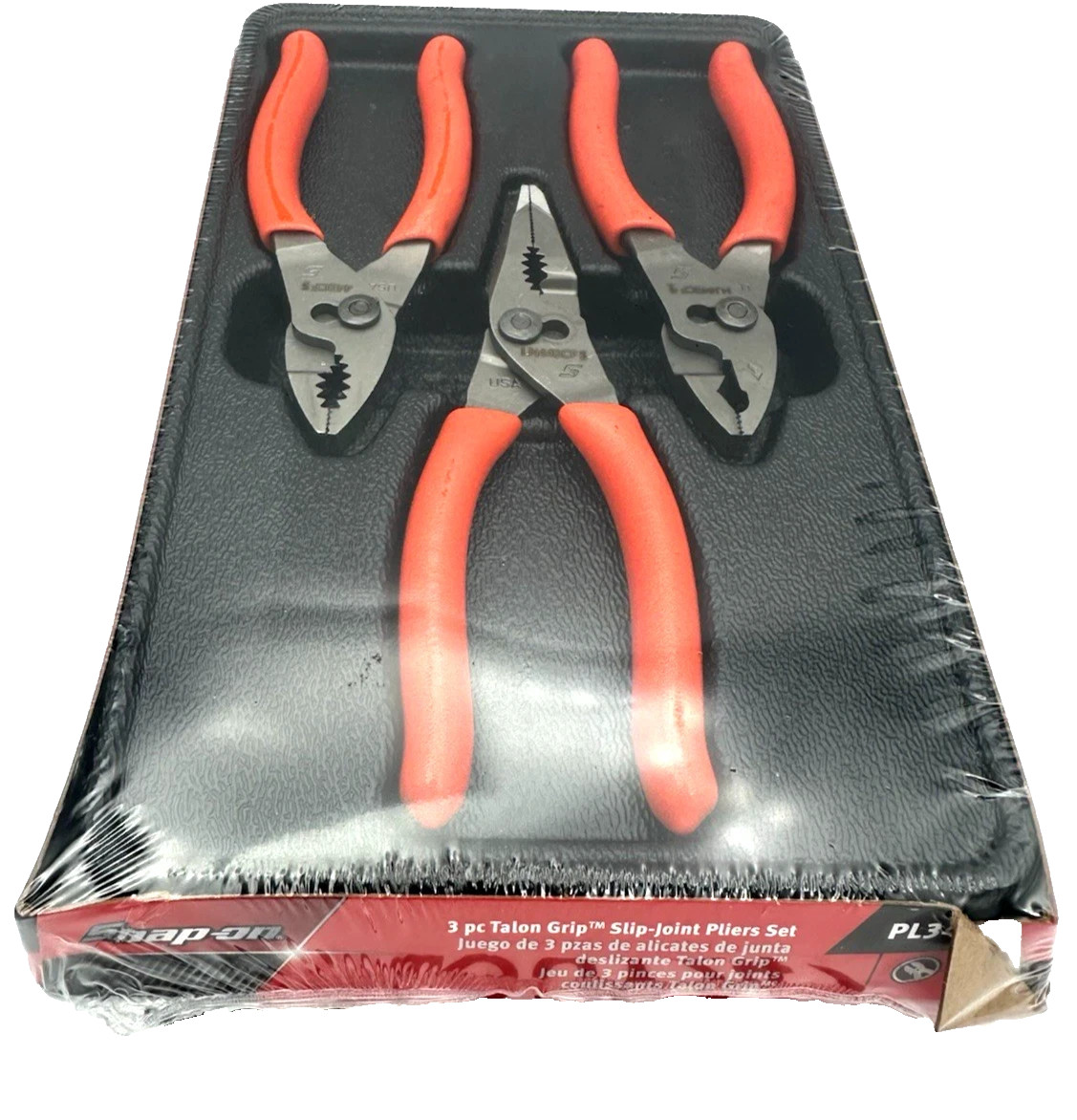 Snap-on Tools Orange 3pc Soft Grip Mini Slip Joint Pliers Set PL344BCF USA NEW