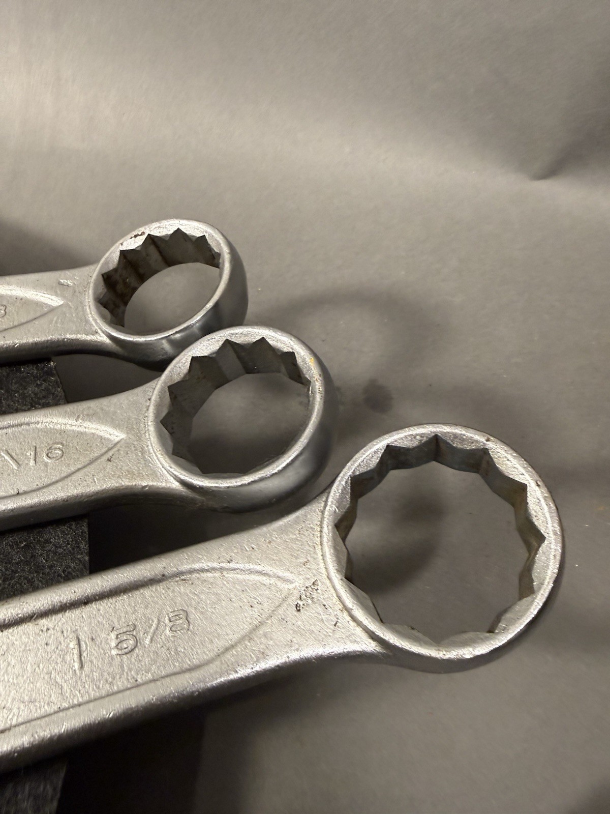 Indestro #1086 1087 & 1089 Vintage Large Combination Wrenches.1-3/8,1-7/16,1-5/8