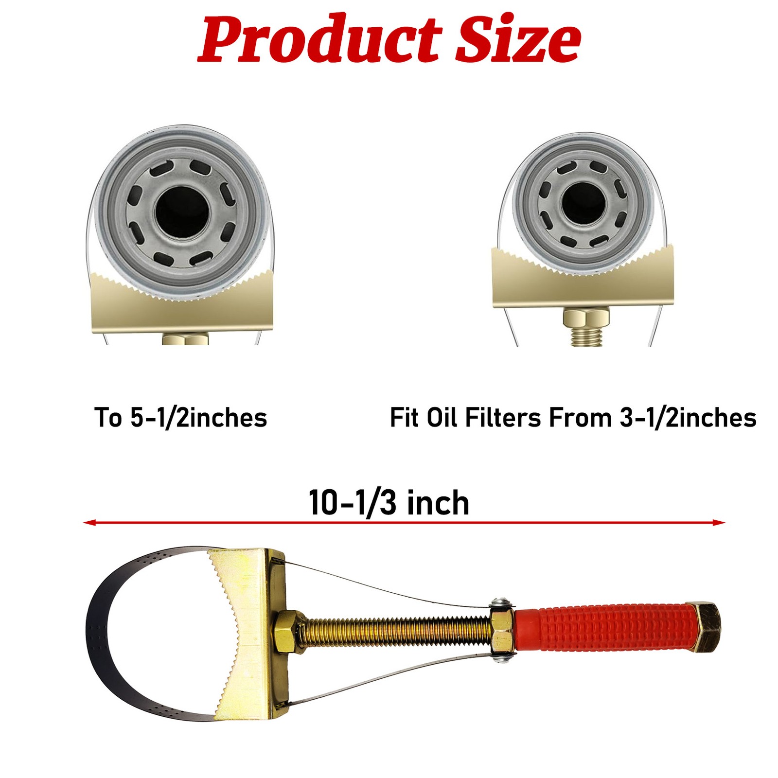 Heavy Duty Oil Filter Wrench Adjustable Strap 9-15cm Diameter For Larger Vehicle