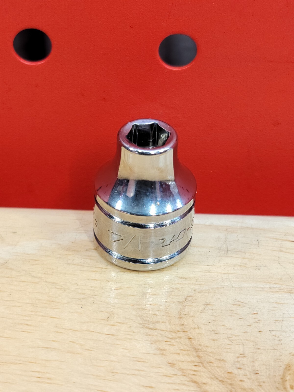 Snap-on FS081 1/4″ Shallow 3/8″ Drive SAE 6-Point Chrome Socket USA NOS