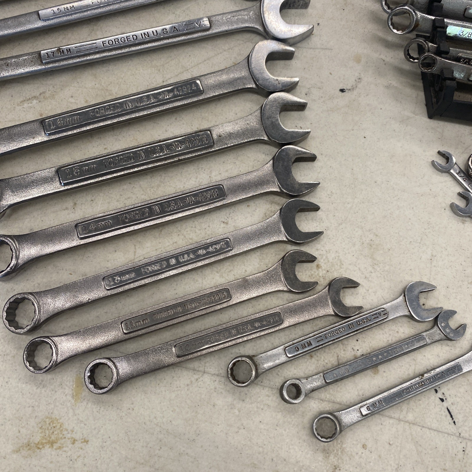 45+ pc. Lot Vintage Craftsman USA Combination Wrenches, SAE & Metric, M0901