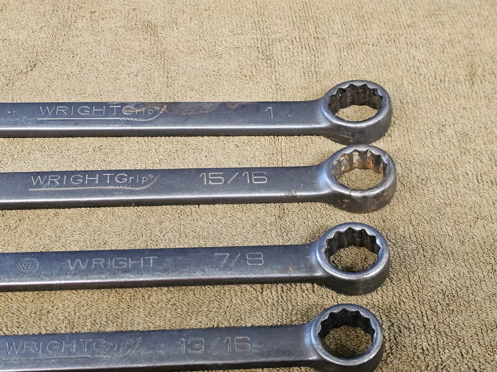 Wright Grip Combination Wrench Set Sae 1″ 7/8 5/8 9/16 1/2 3/8″ 31132 Black Tool