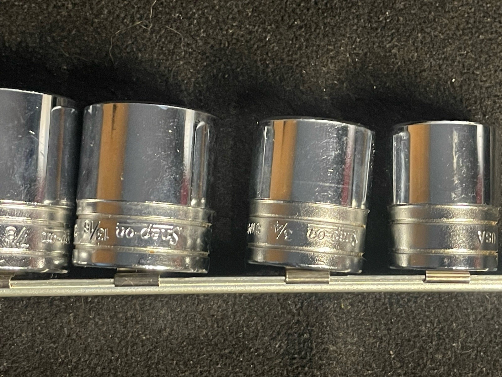 Snap On 1/2 Drive 6 Piece 8 Point Shallow Socket 1/2 SW Series Great Condition